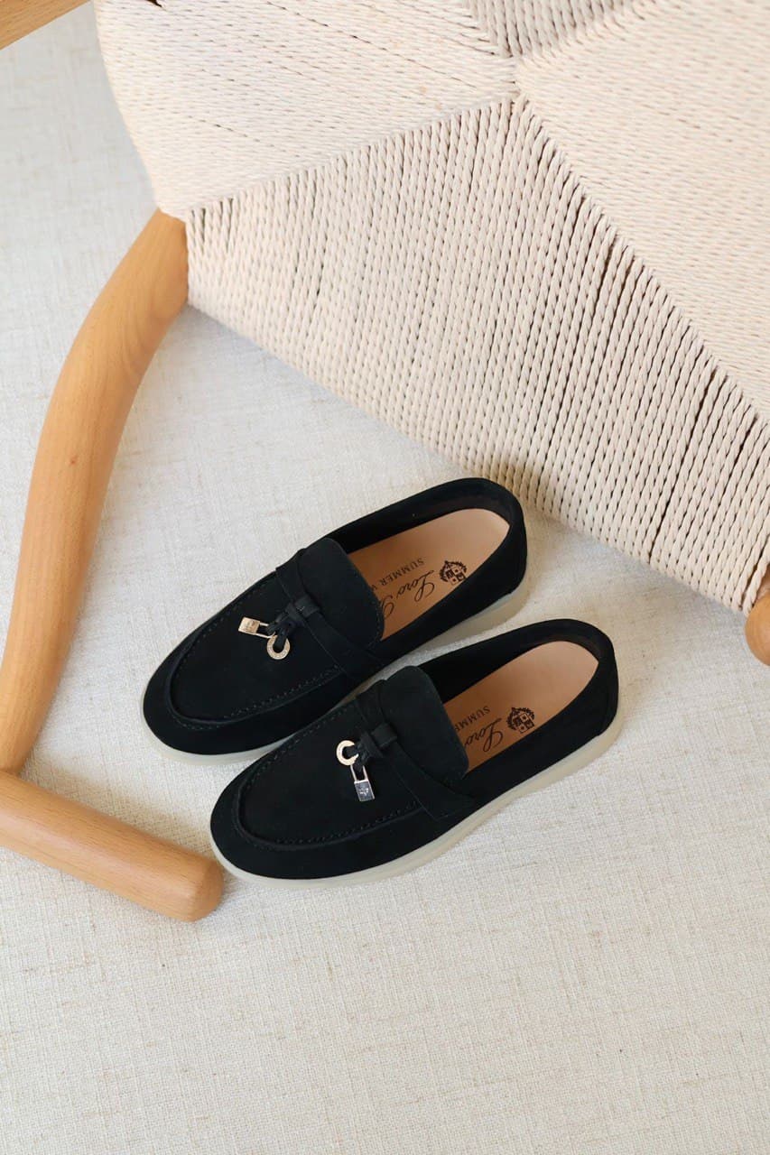 Loro Piana Kids Suede Summer Charms Walk Loafers