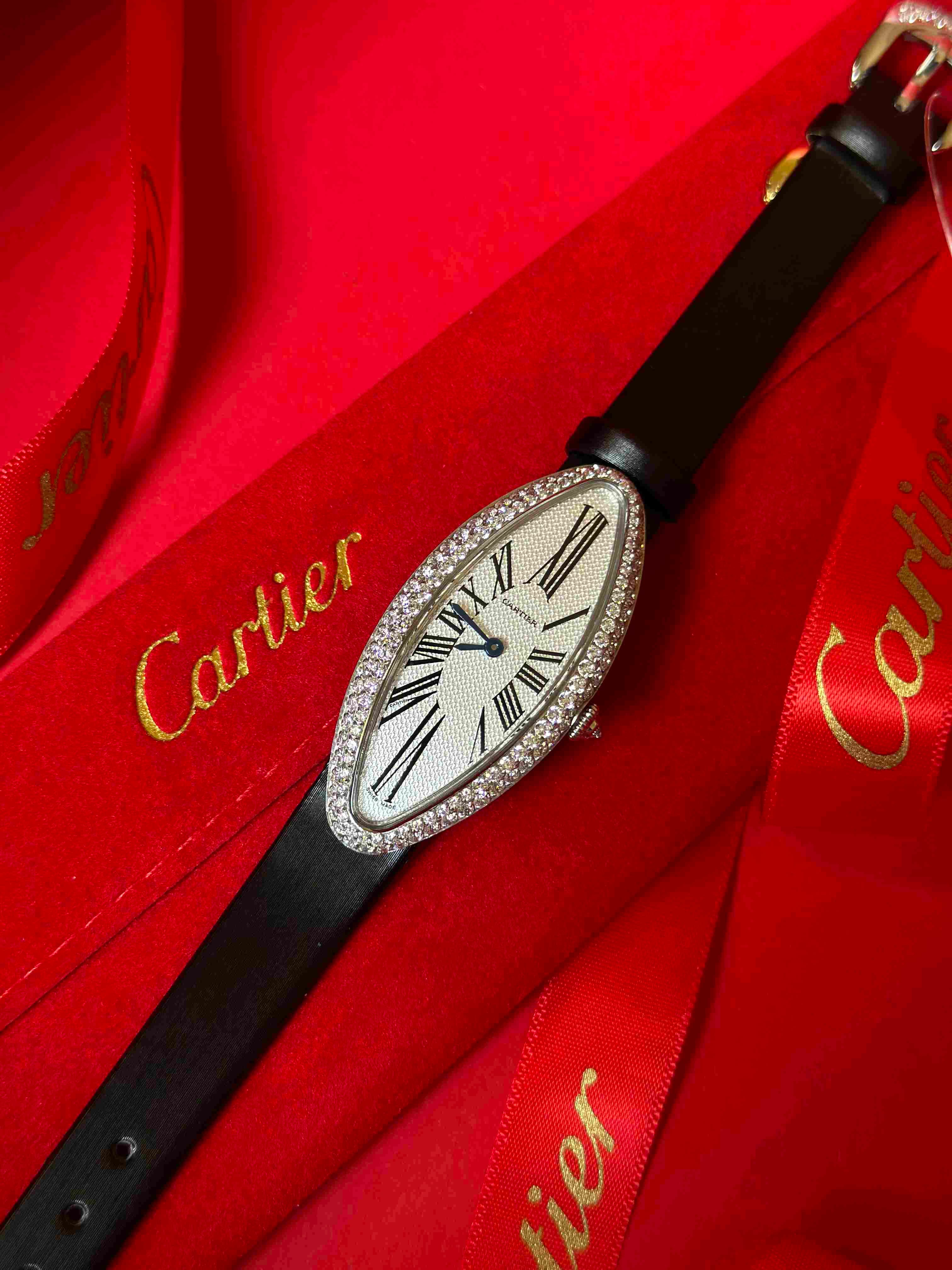 Cartier Baignoire Ladies Watch Collection – Leather Strap (Classic & Diamond Bezel)