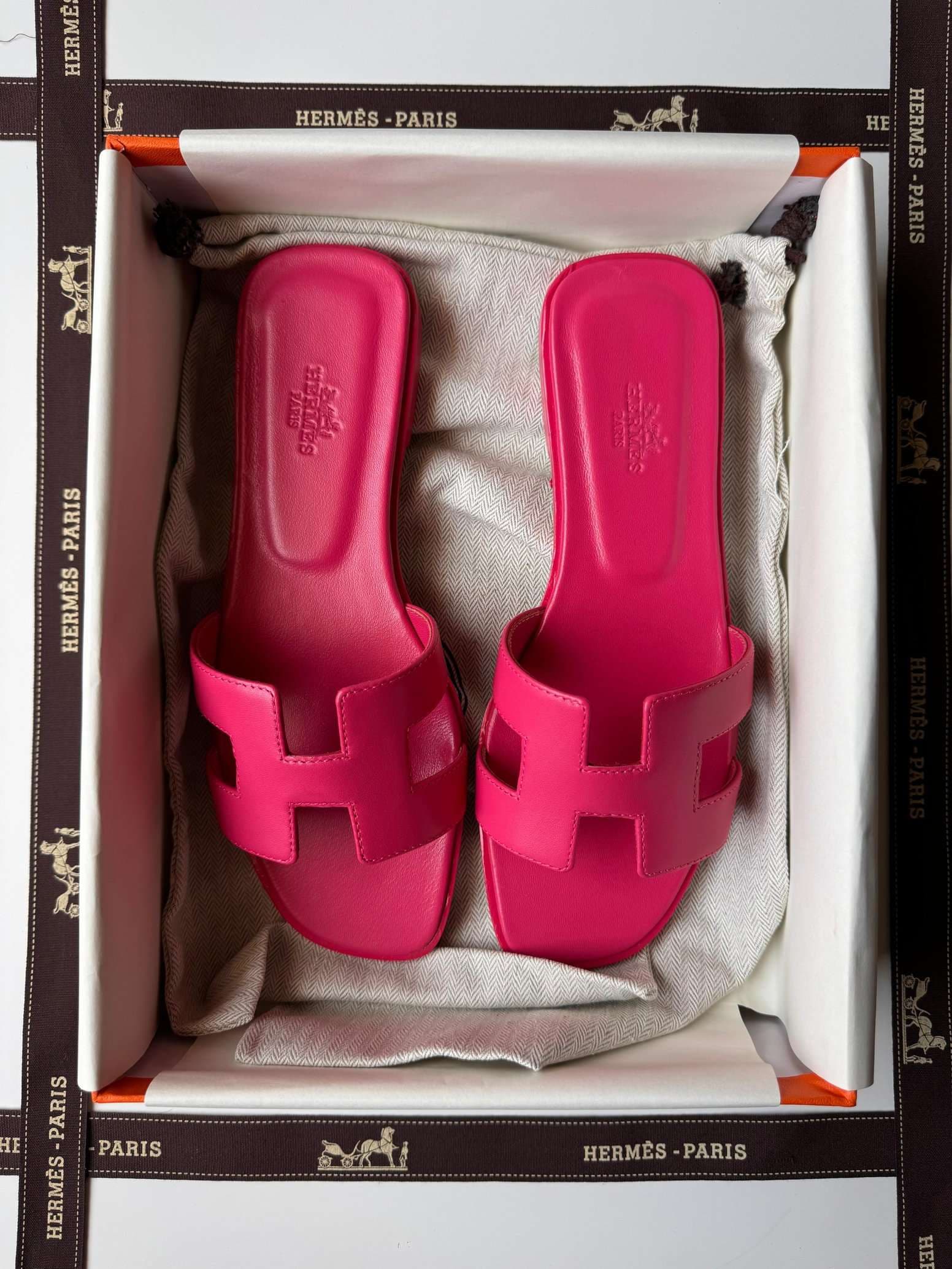 Hermes Oran Sandal Box Calfskin