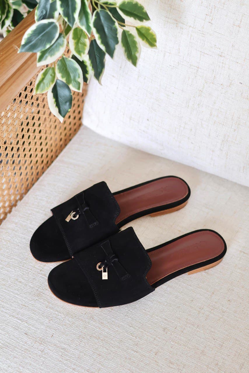 Loro Piana Summer Charms Sandal – Suede Goatskin Slide