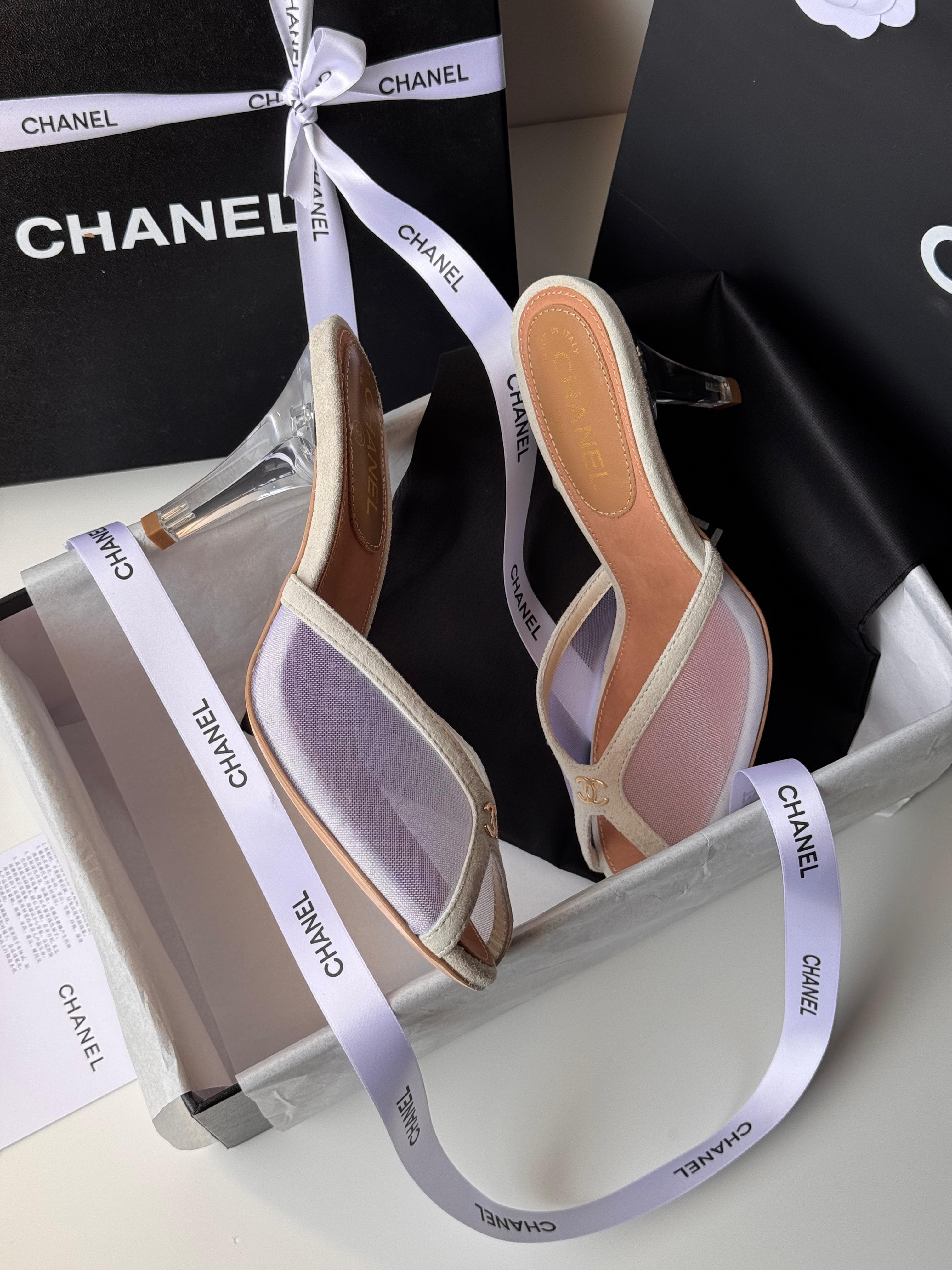 Chanel Transparent Slingback Heels