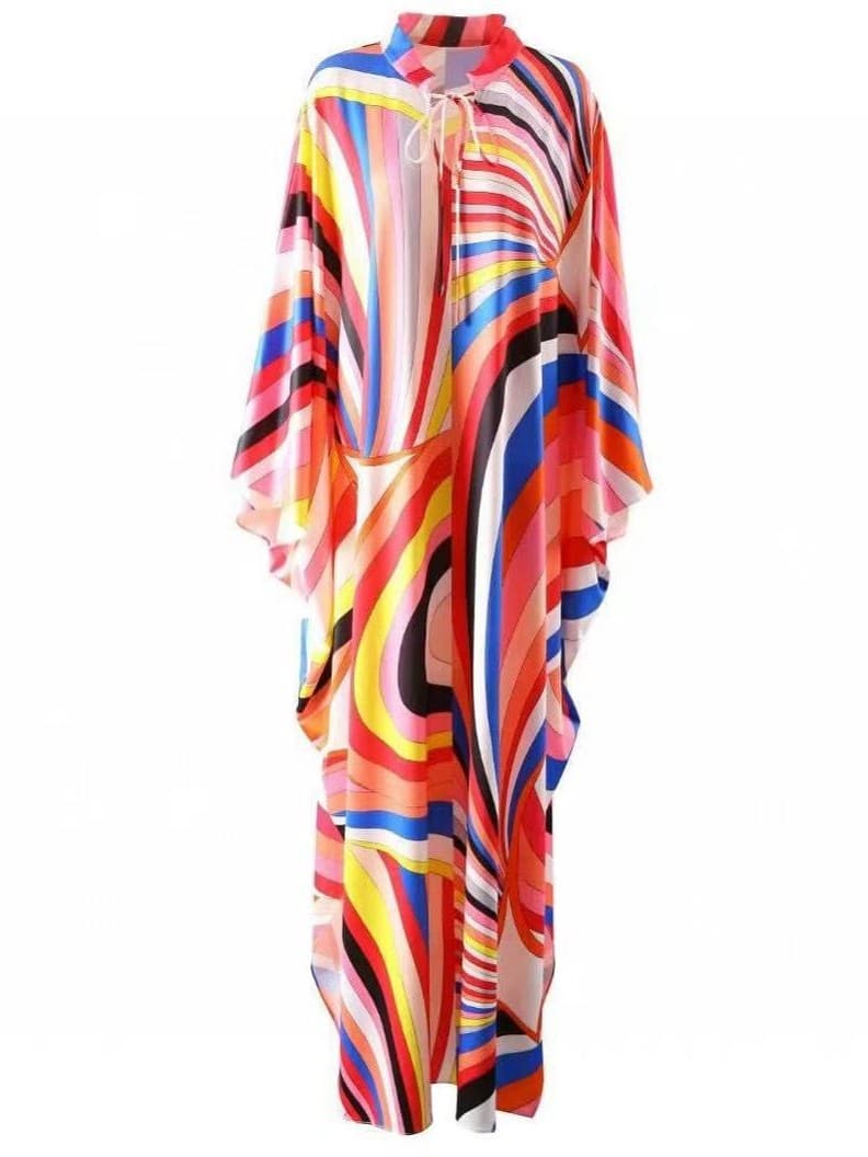 Pucci Draped Multicolor Silk Dress