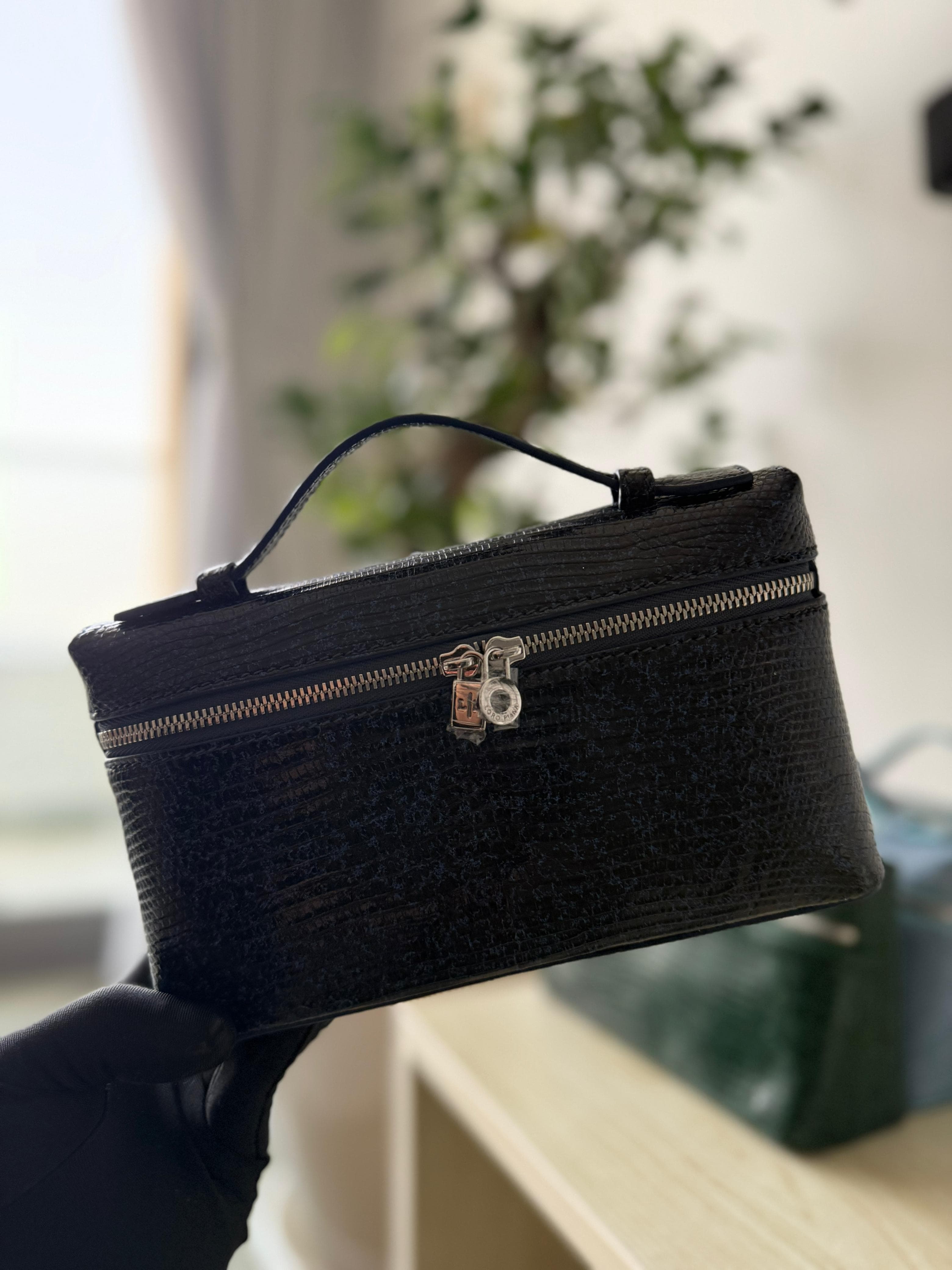 loro piana real lizard terrazzo-print leather