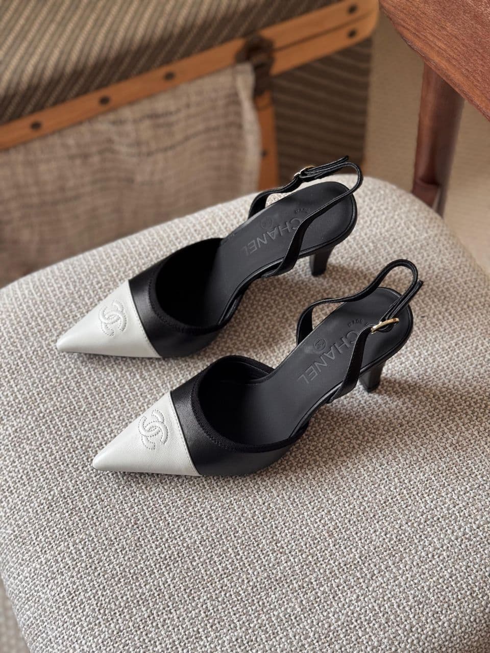 Chanel Pointed Toe Slingback Pumps