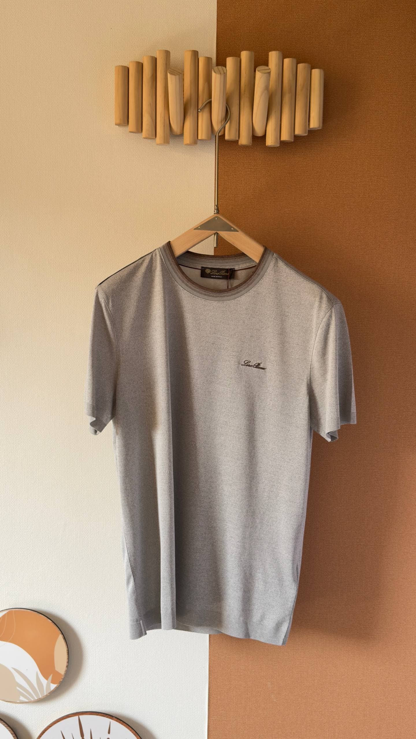 Loro Piana Luxury Soft-Touch Contrast Collar T-Shirt