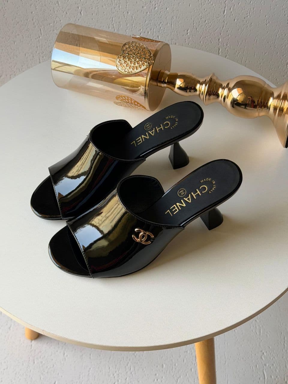 Chanel Patent Open-Toe Heels – Women’s Luxury Sandals