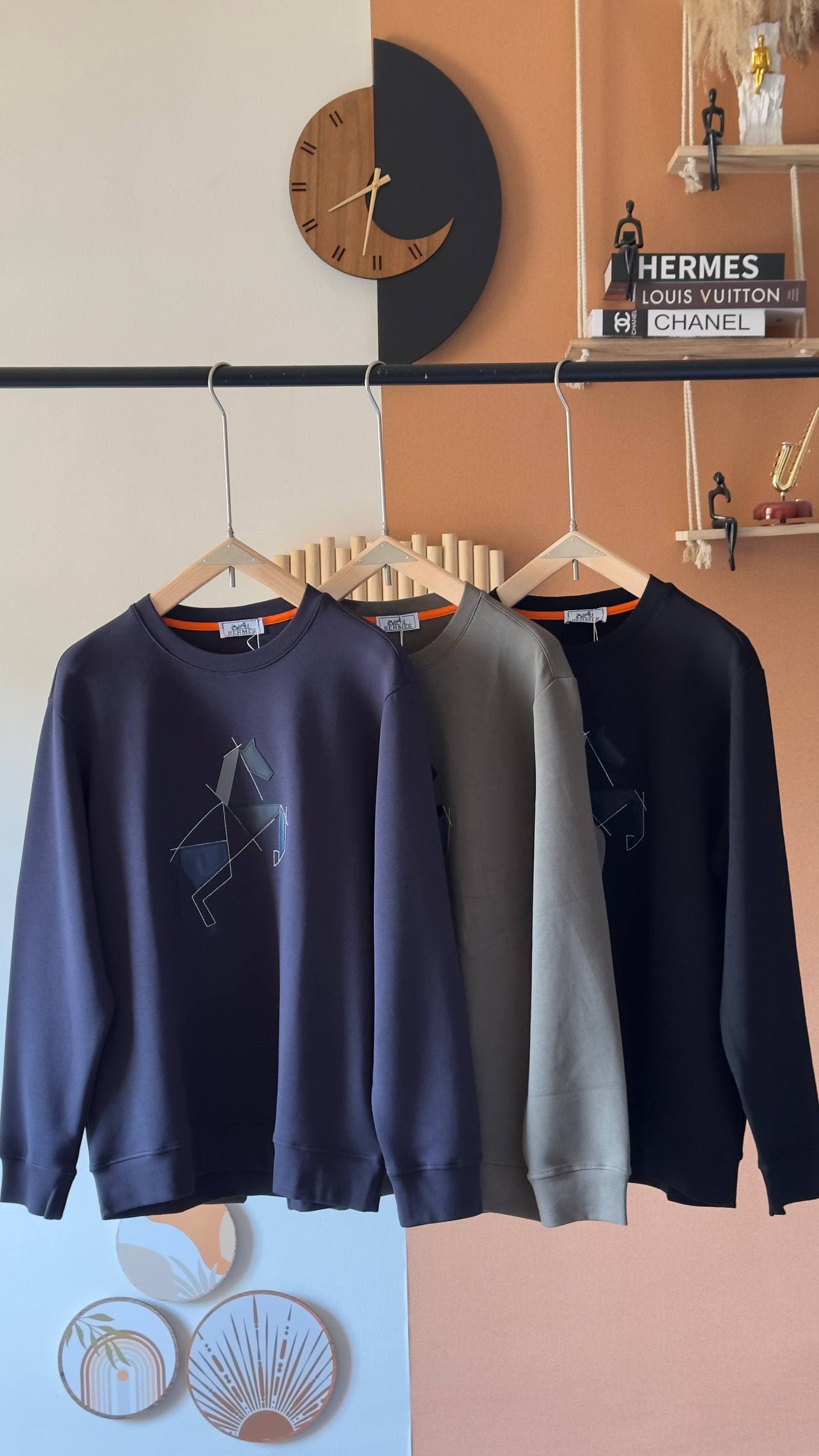 Hermès Geometric Horse Sweatshirt – Luxury Casual Collection for Men