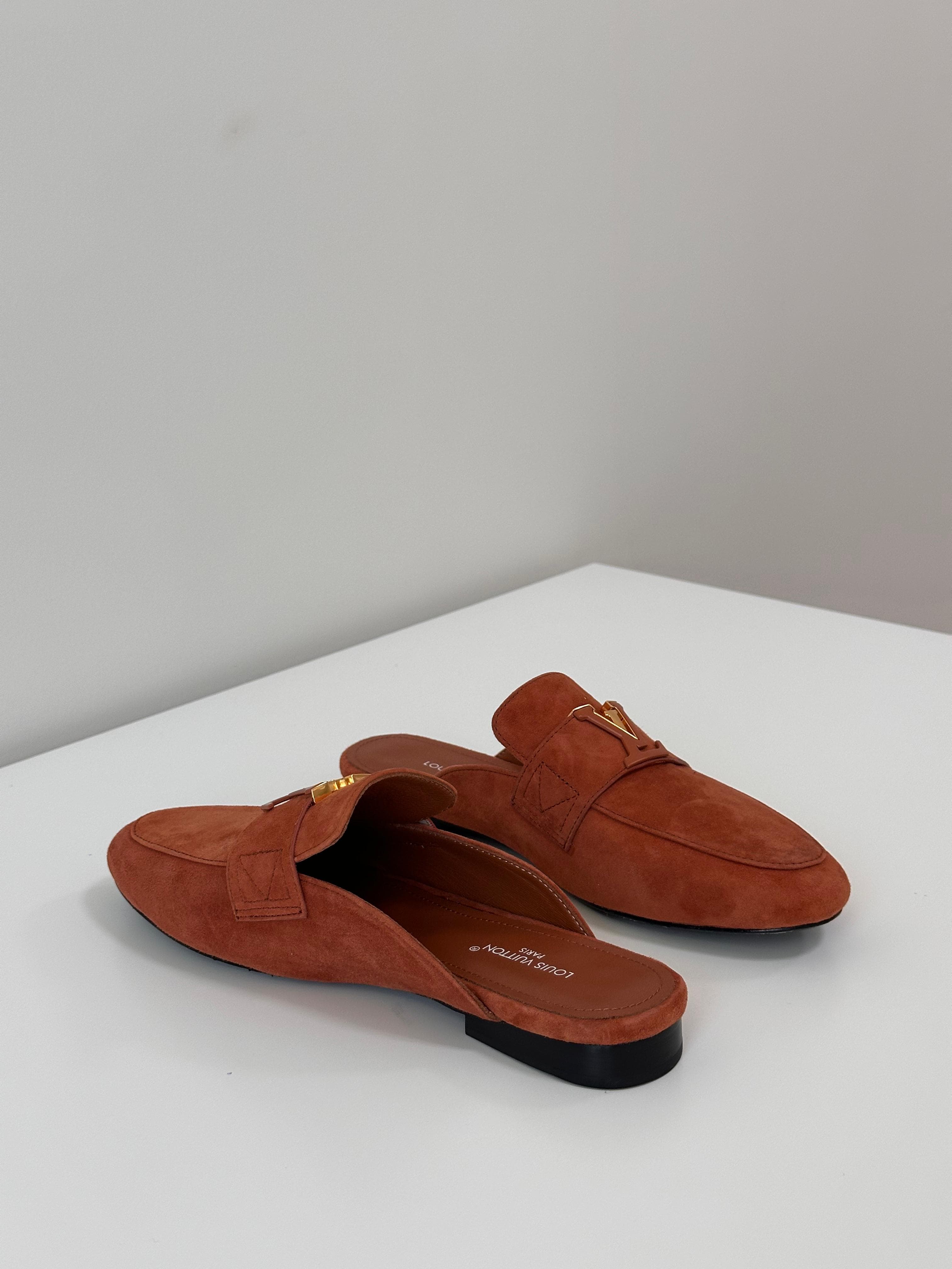 LV Mare Open Back Loafer Suede Leather