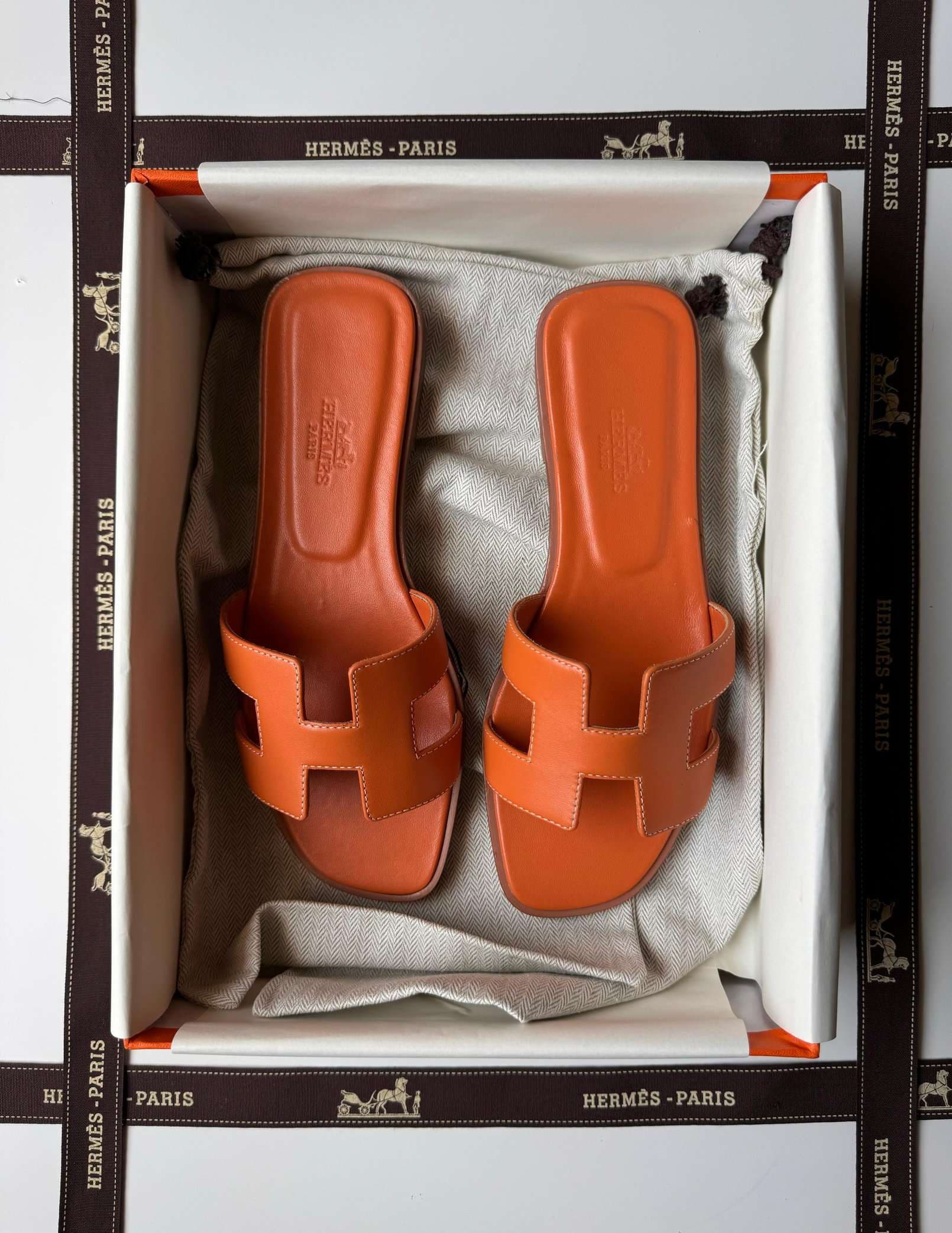 Hermes Oran Sandal Contrast Stitching