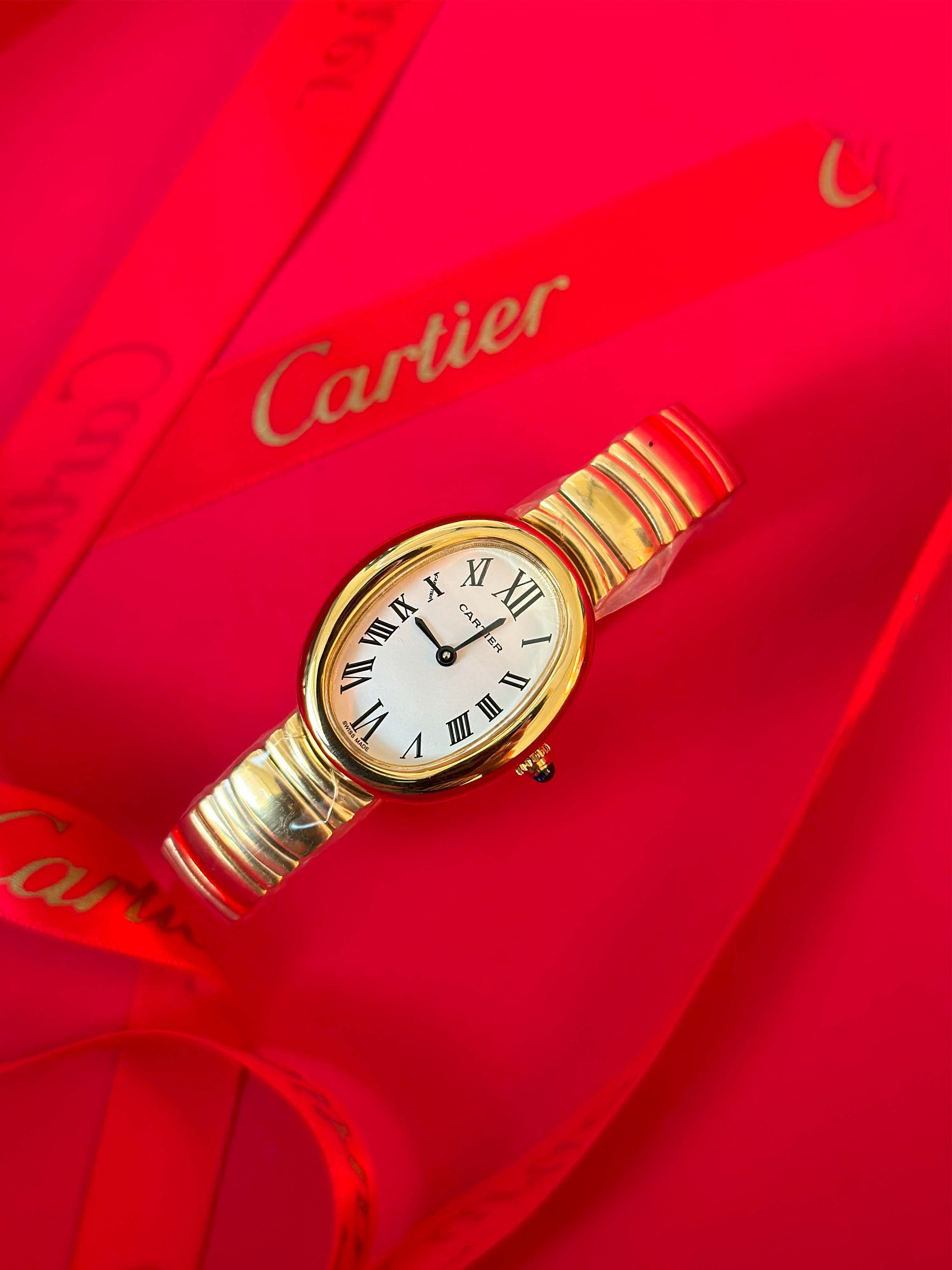 Cartier Baignoire Gold Bracelet Ladies Watch Collection