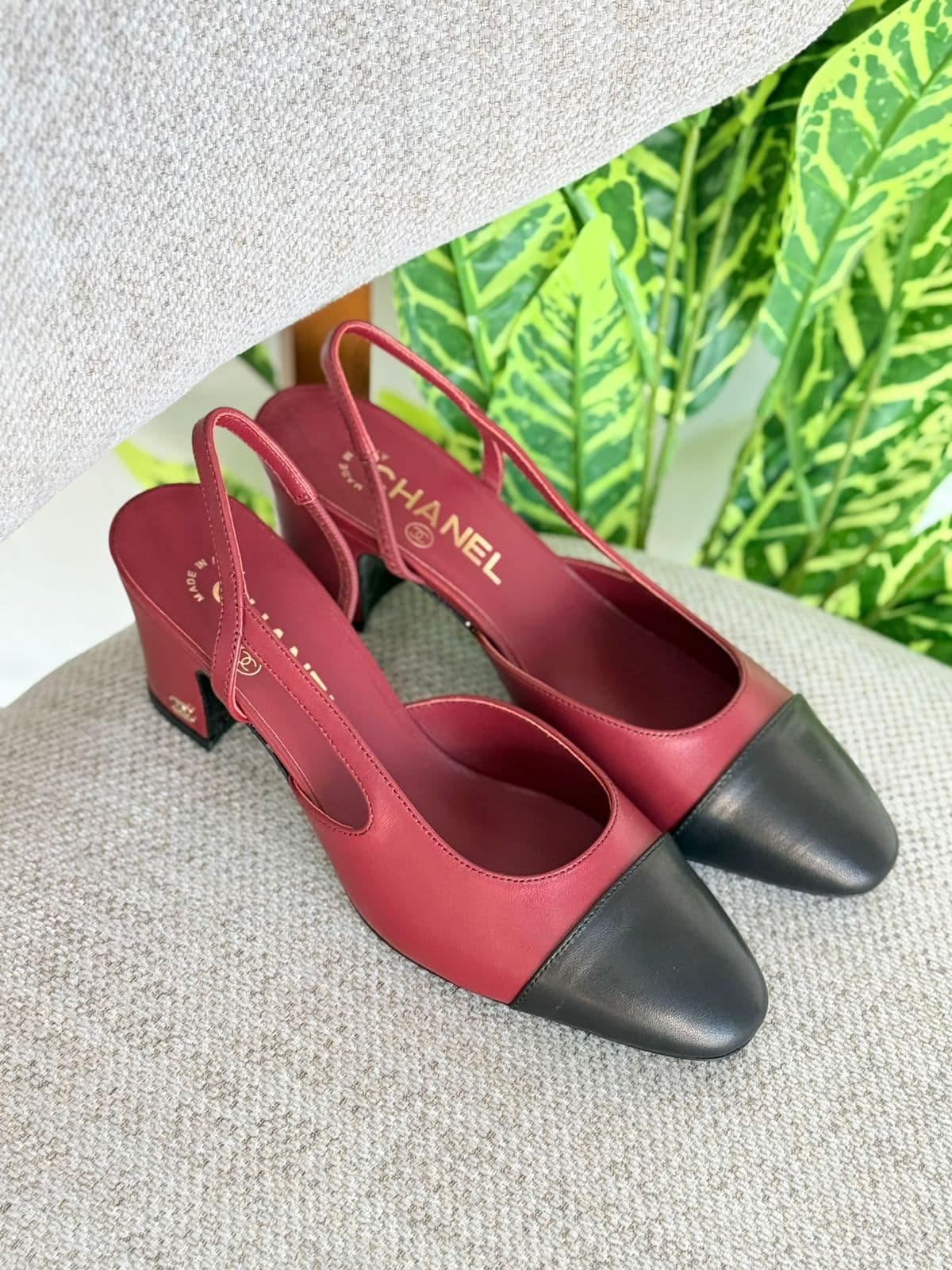 Chanel Slingback Heels – Classic Two-Tone Leather Collection