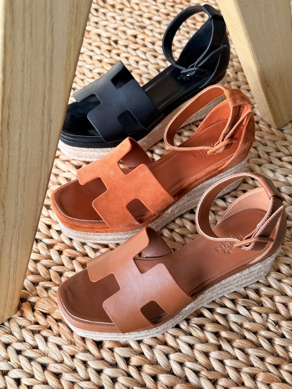 Hermès Iconic H-Strap Espadrille Sandals