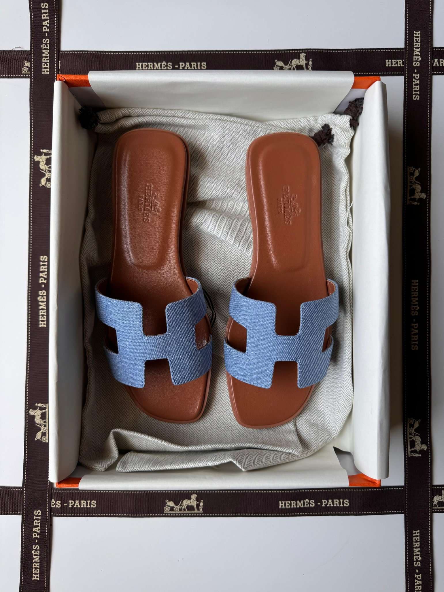 Hermes Oran Sandal Denim
