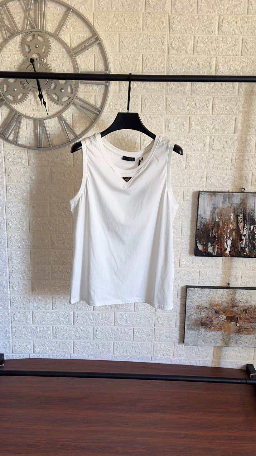 Prada Men's Middle Logo Tank Top