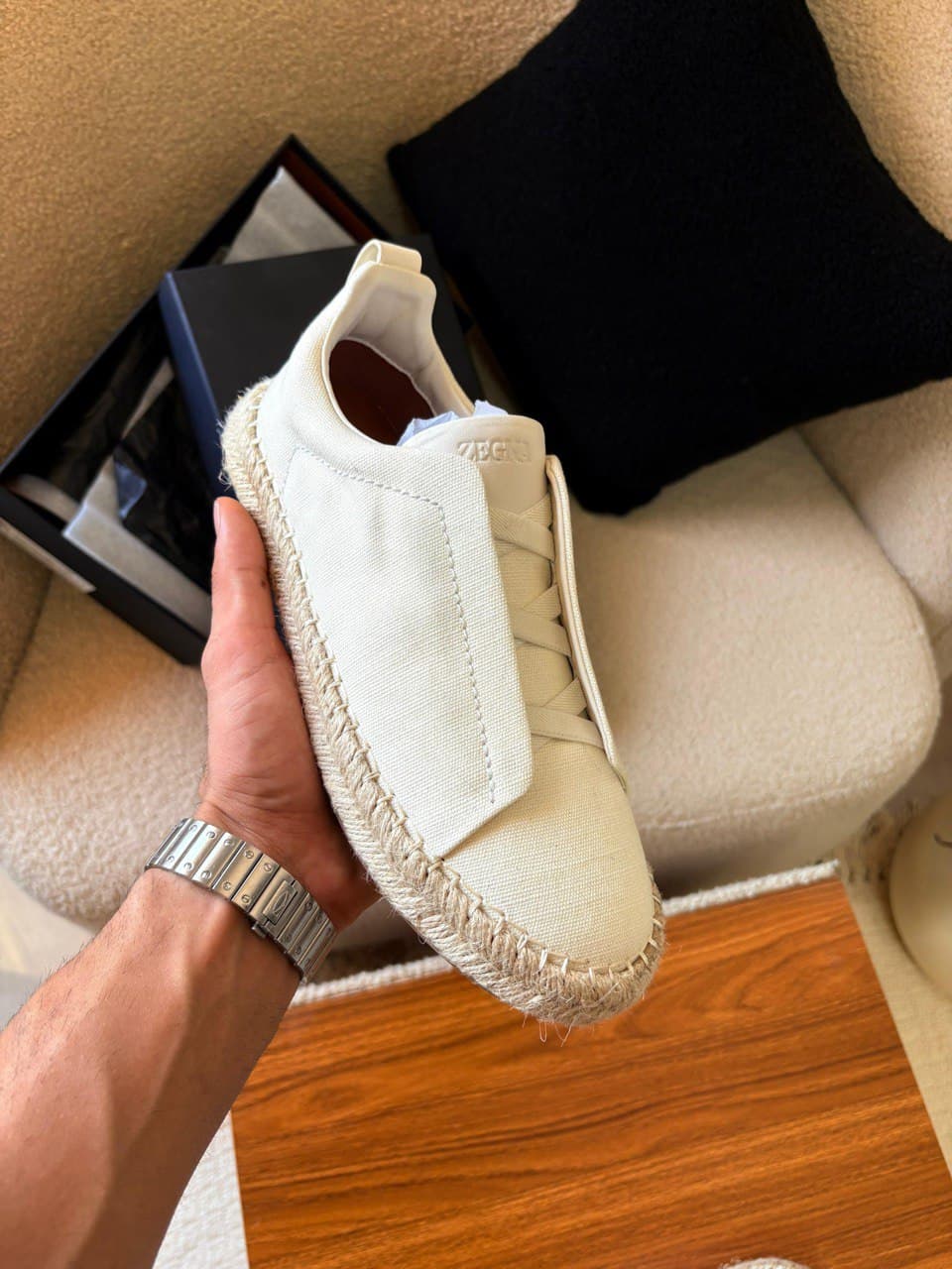 ZEGNA Triple Stitch™ Linen Blend Espadrilles