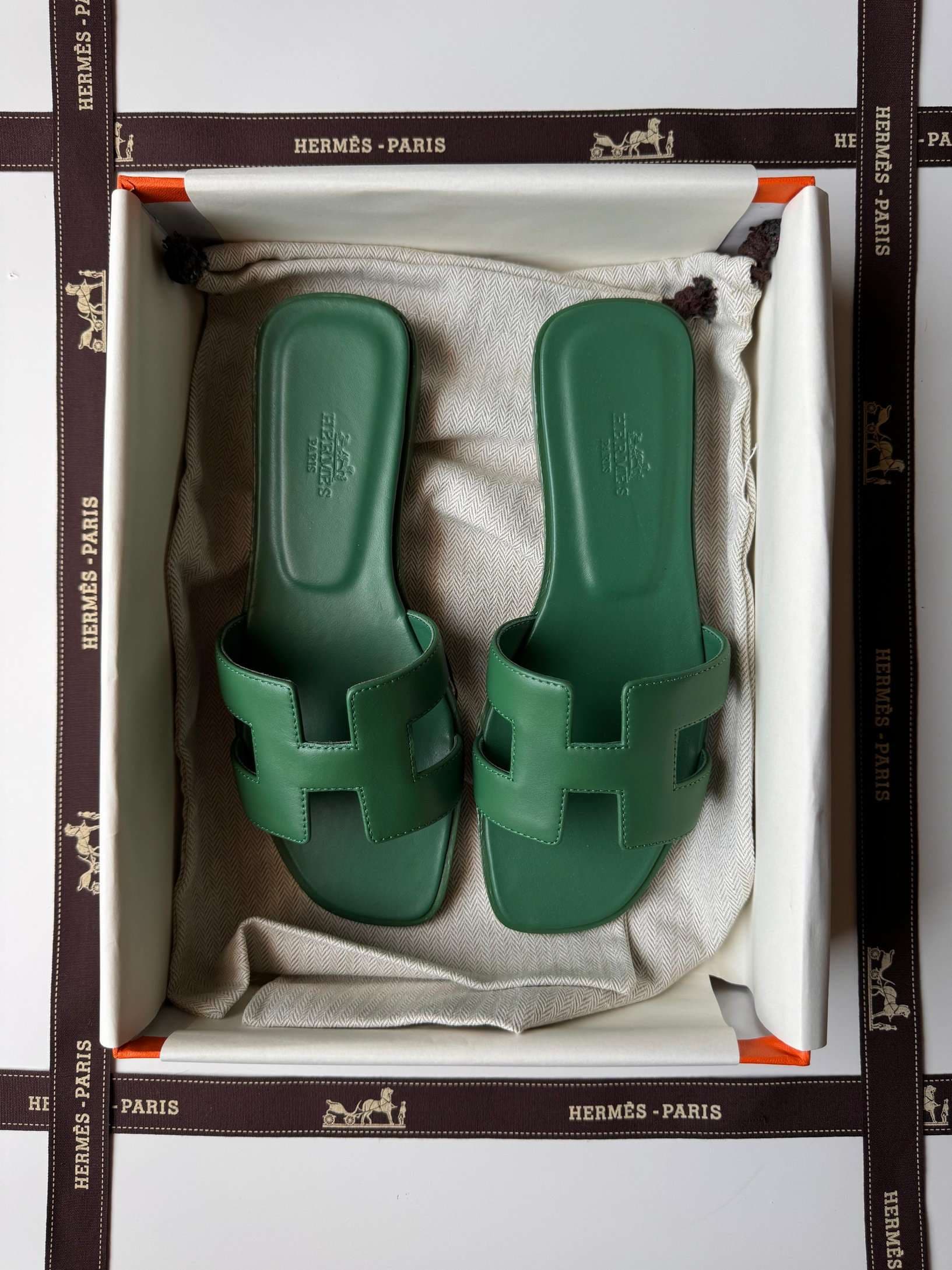 Hermes Oran Sandal Box Calfskin