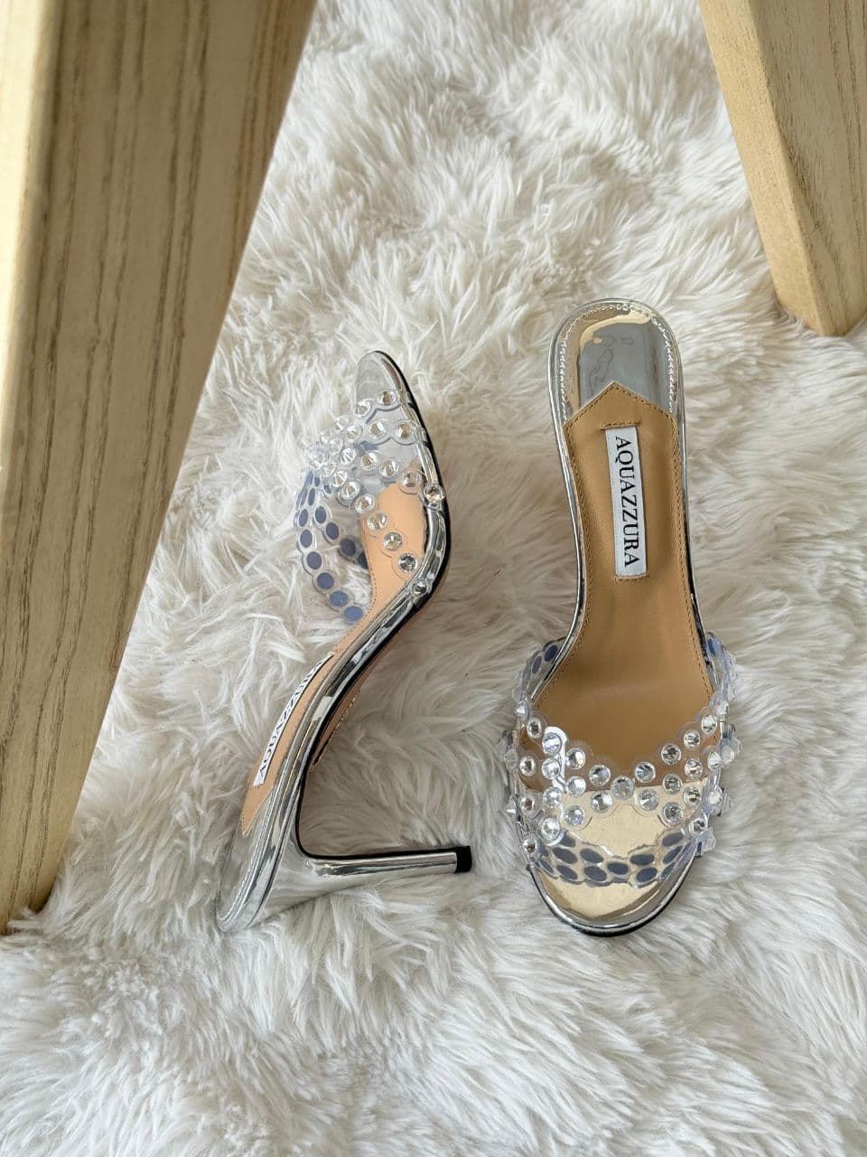 Aquazzura Crystal Embellished Mule Heels – Full Color Collection