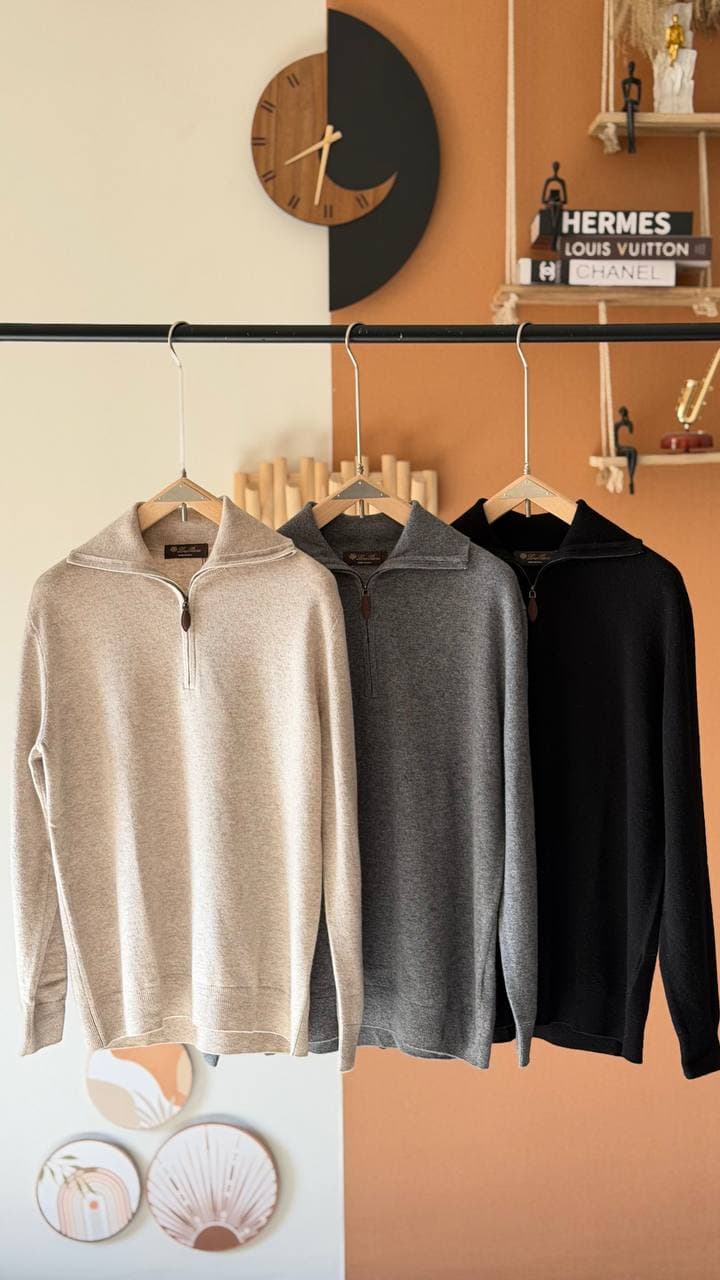 Loro Piana Men’s Half-Zip Cashmere-Blend Sweater – Luxury Soft Touch