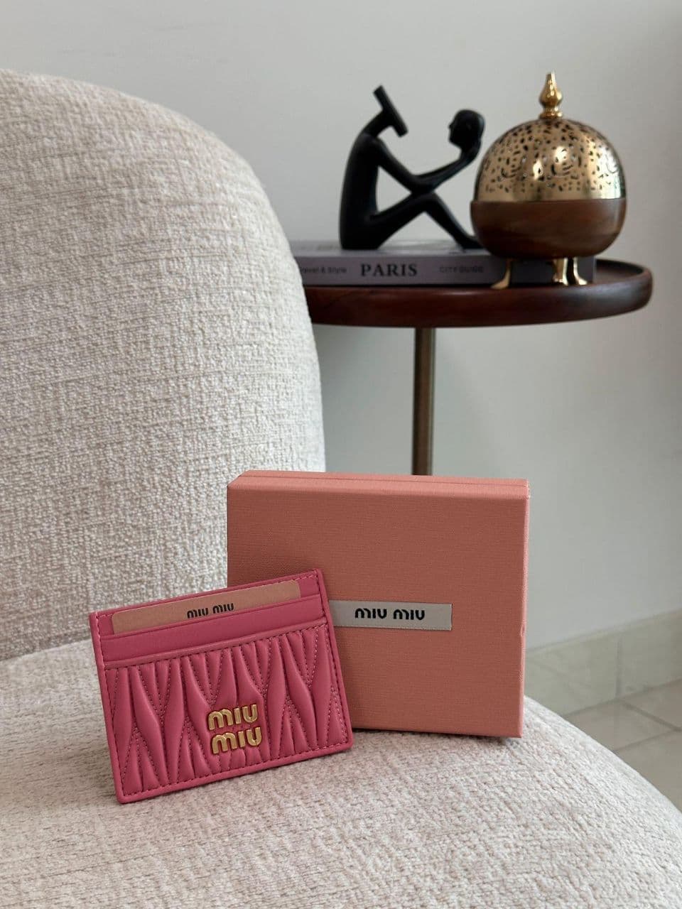 Miu Miu Matelassé Nappa Leather Card Holder