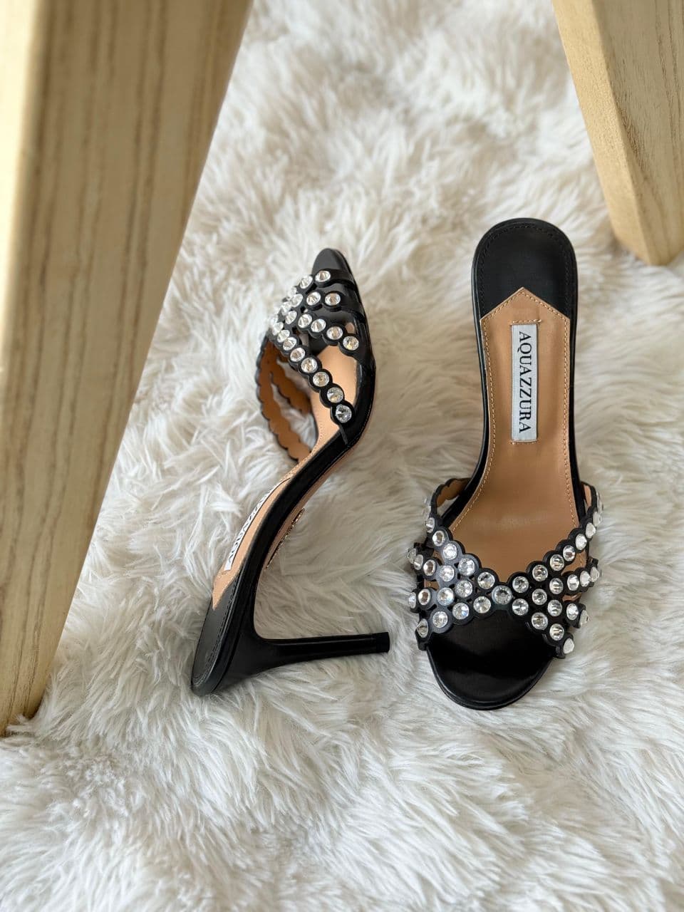 Aquazzura Crystal Embellished Mule Heels – Full Color Collection
