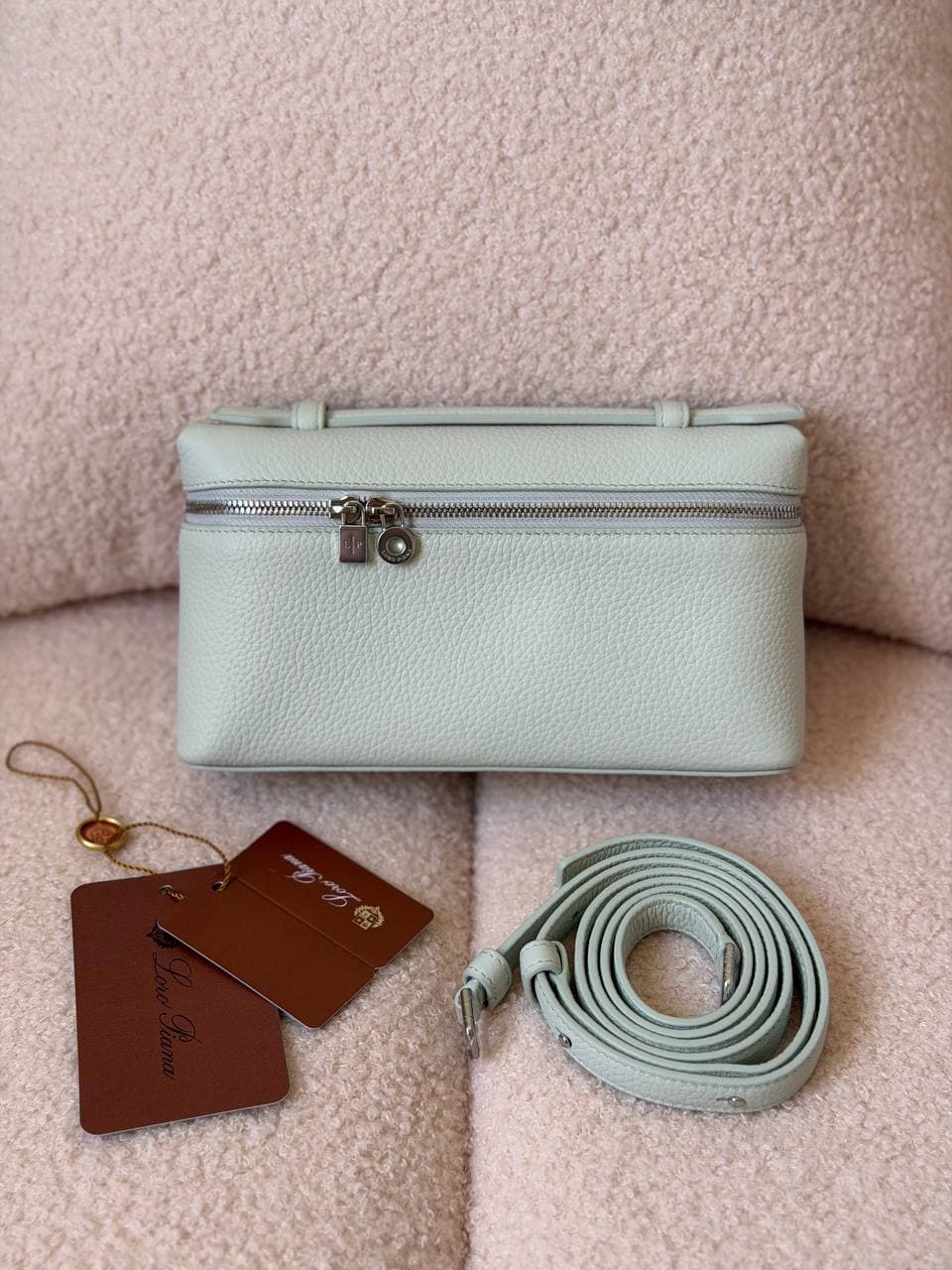 Loro Piana Extra Pocket L19 Pouch Bag in Grained Calfskin