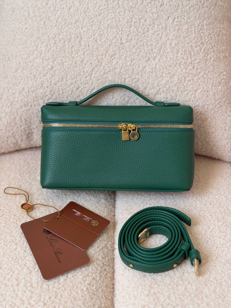 Loro Piana Extra Pocket L19 Pouch Bag in Grained Calfskin