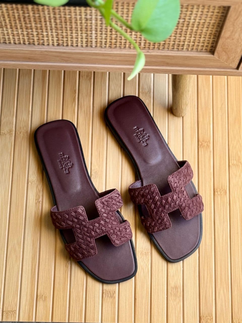 Hermès Oran Sandals – Braided Goat Suede (Flat Edition)