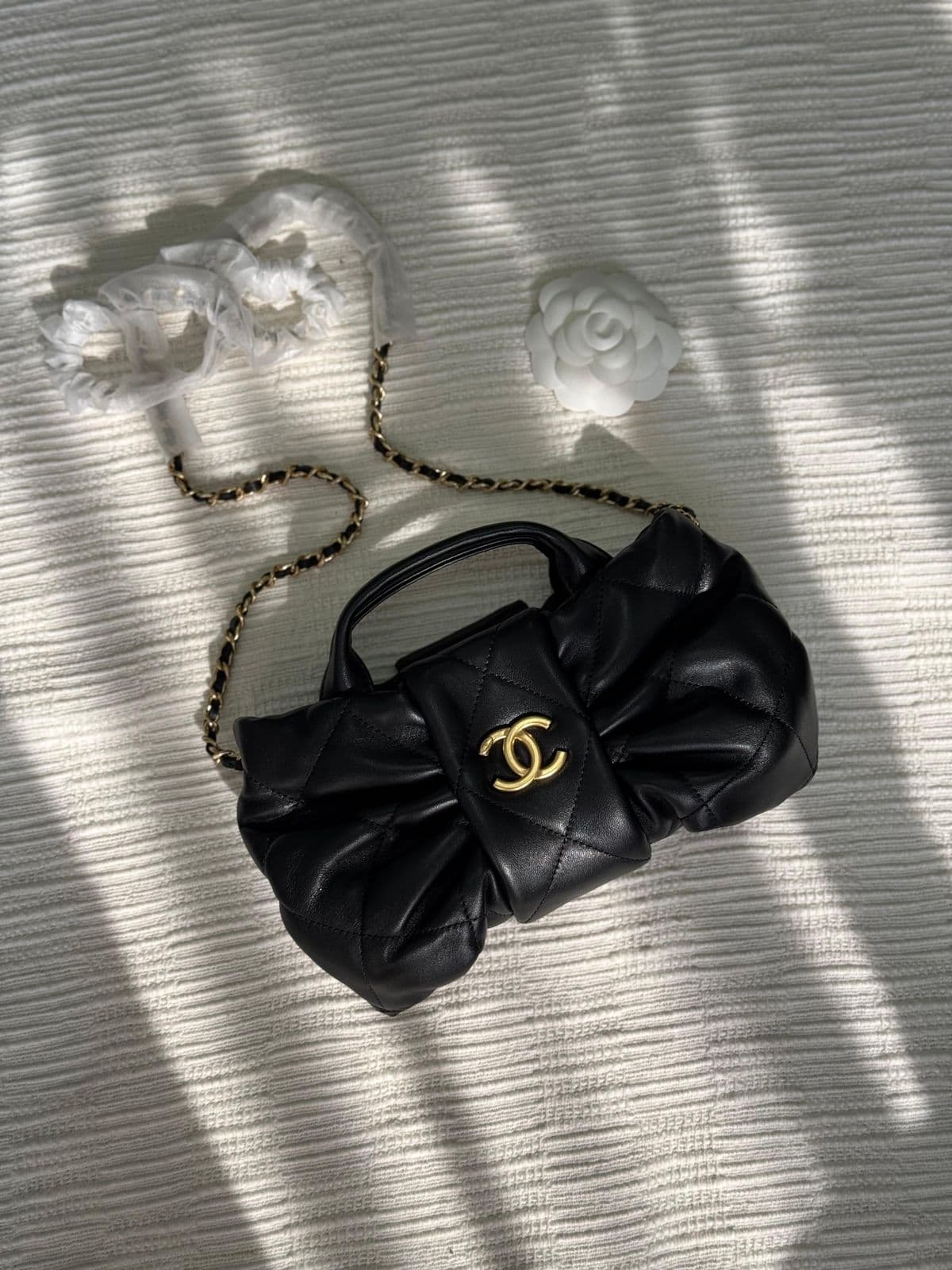 Chanel Bow Top Handle Bag – Black Gold Hardware – Mini & Medium Sizes