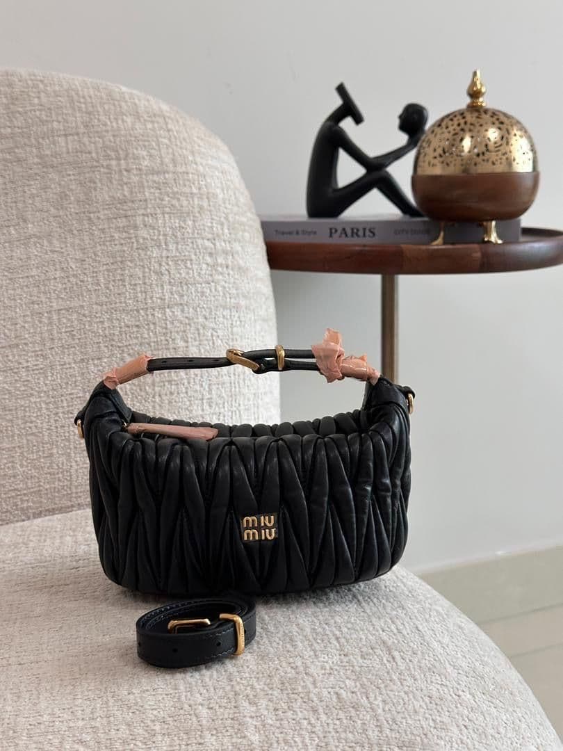 Miu Miu Mini Wander Matelassé Leather Bag