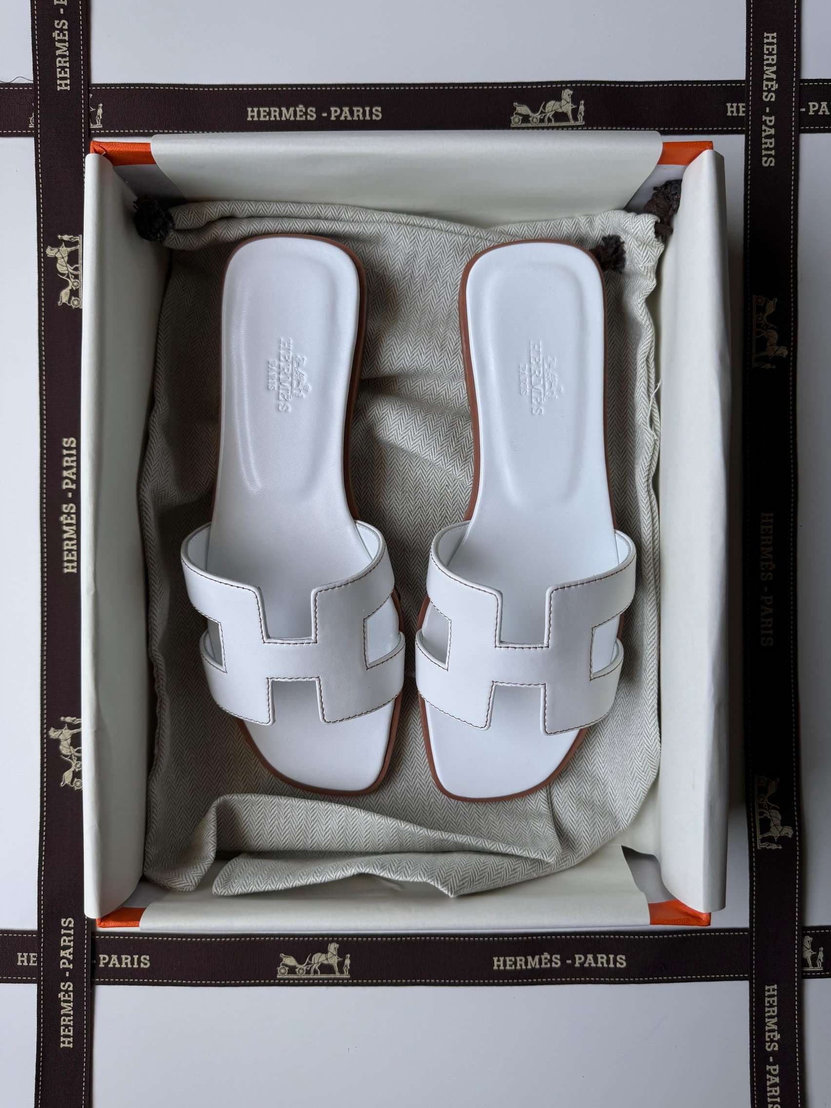 Hermes Oran Sandal Contrast Stitching