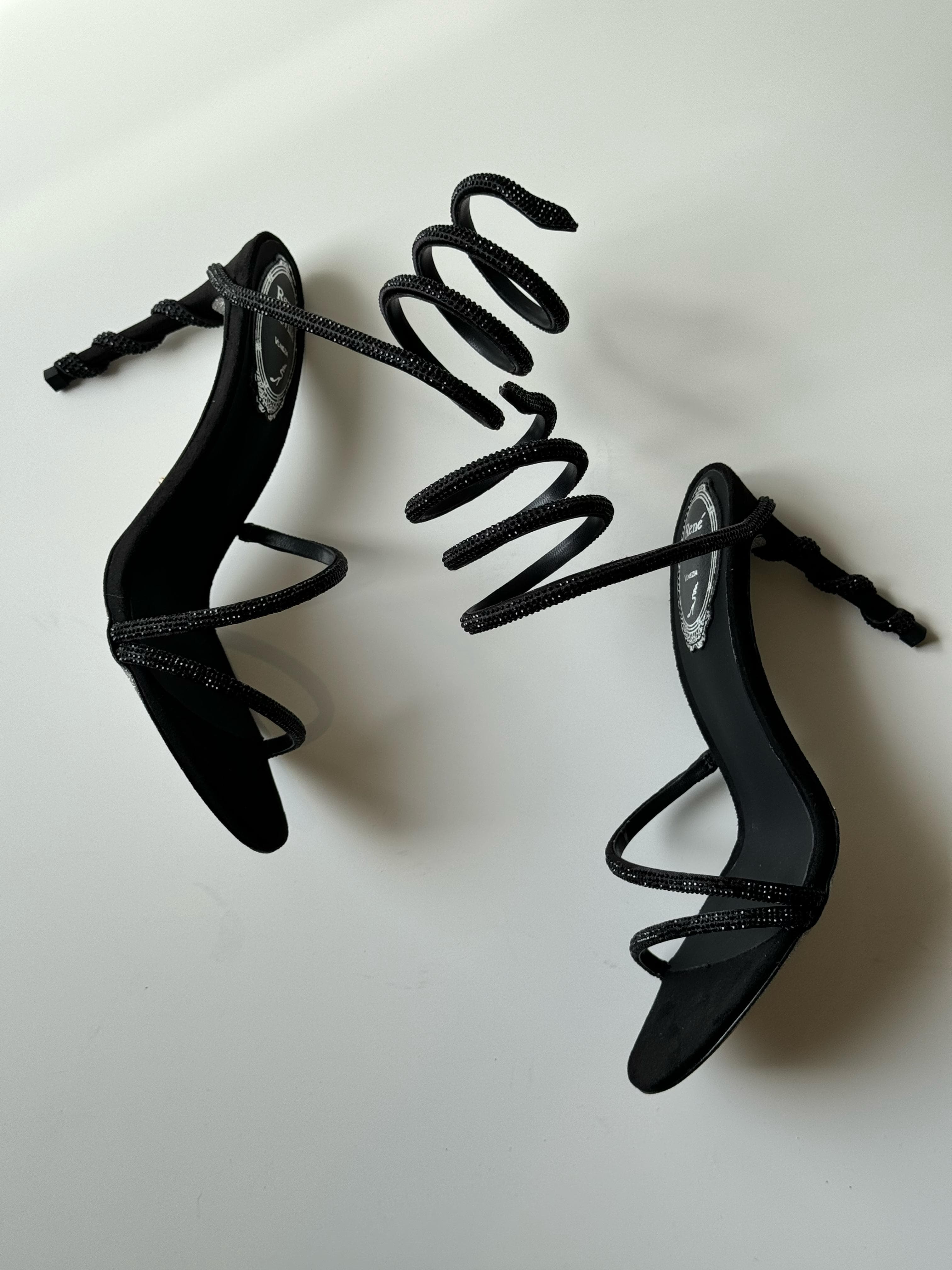 Rene Caovilla Leather Sandal – Crystal Elegance in Italian Craft