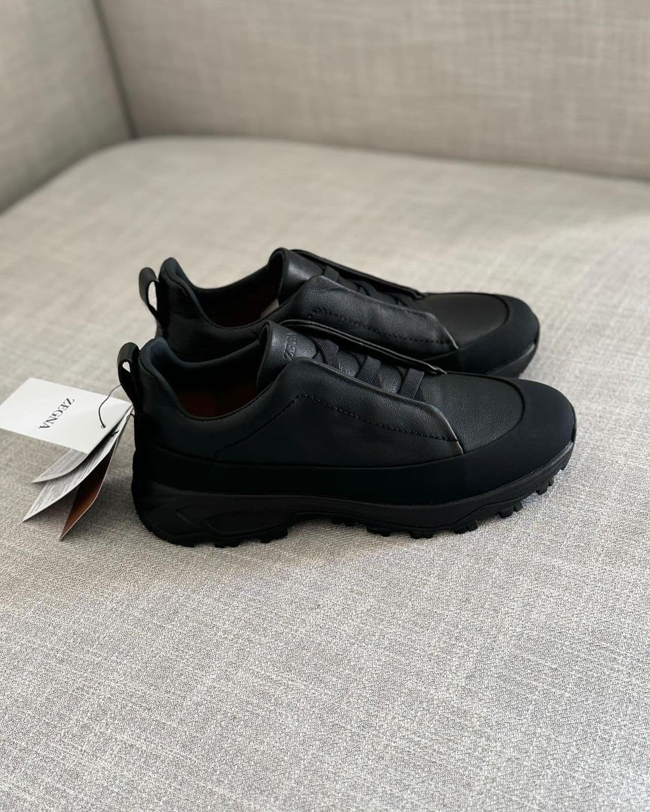 Zegna Black Leather Triple Stitch™ Monte Sneakers – Premium Men’s Footwear