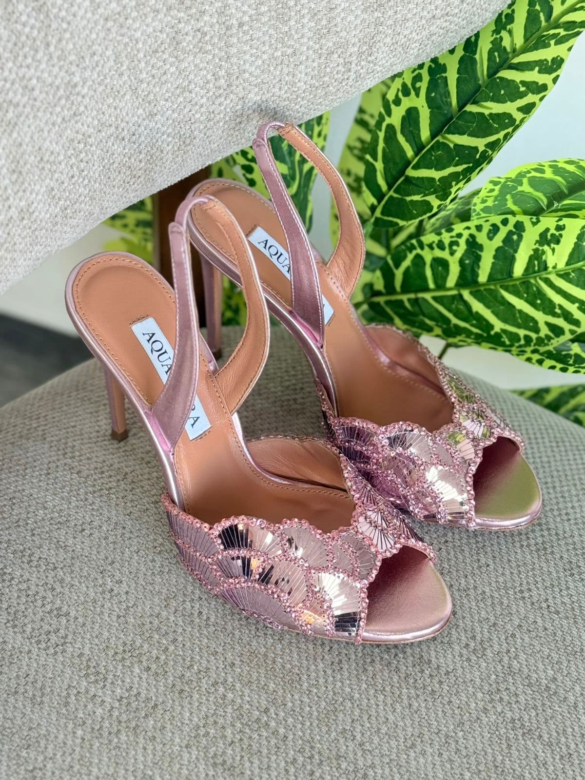 Aquazzura Ce Soir Crystal Heel Sandals – Luxury Evening Collection