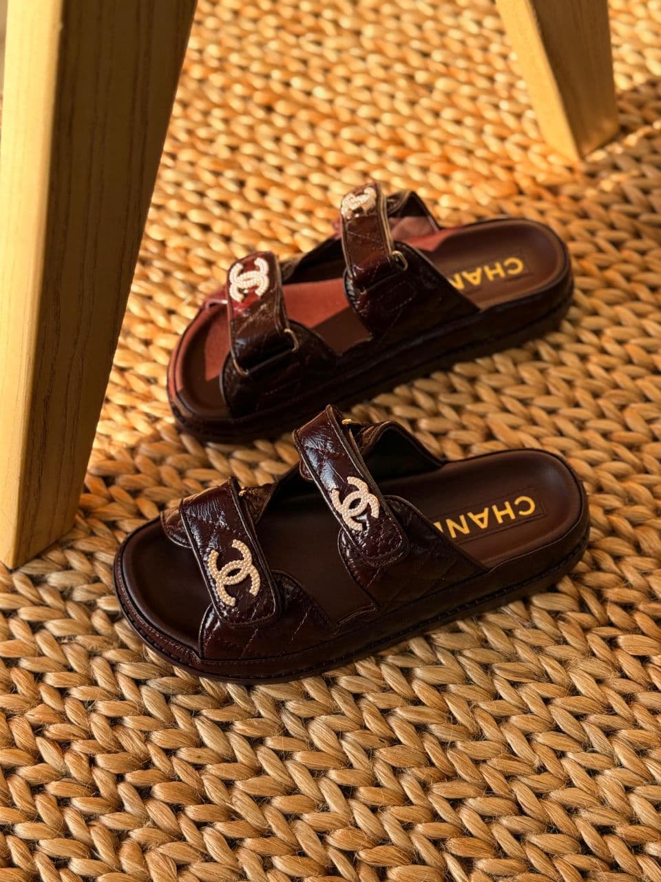 Chanel Crystal Double Strap Slides – Luxury Women’s Footwear