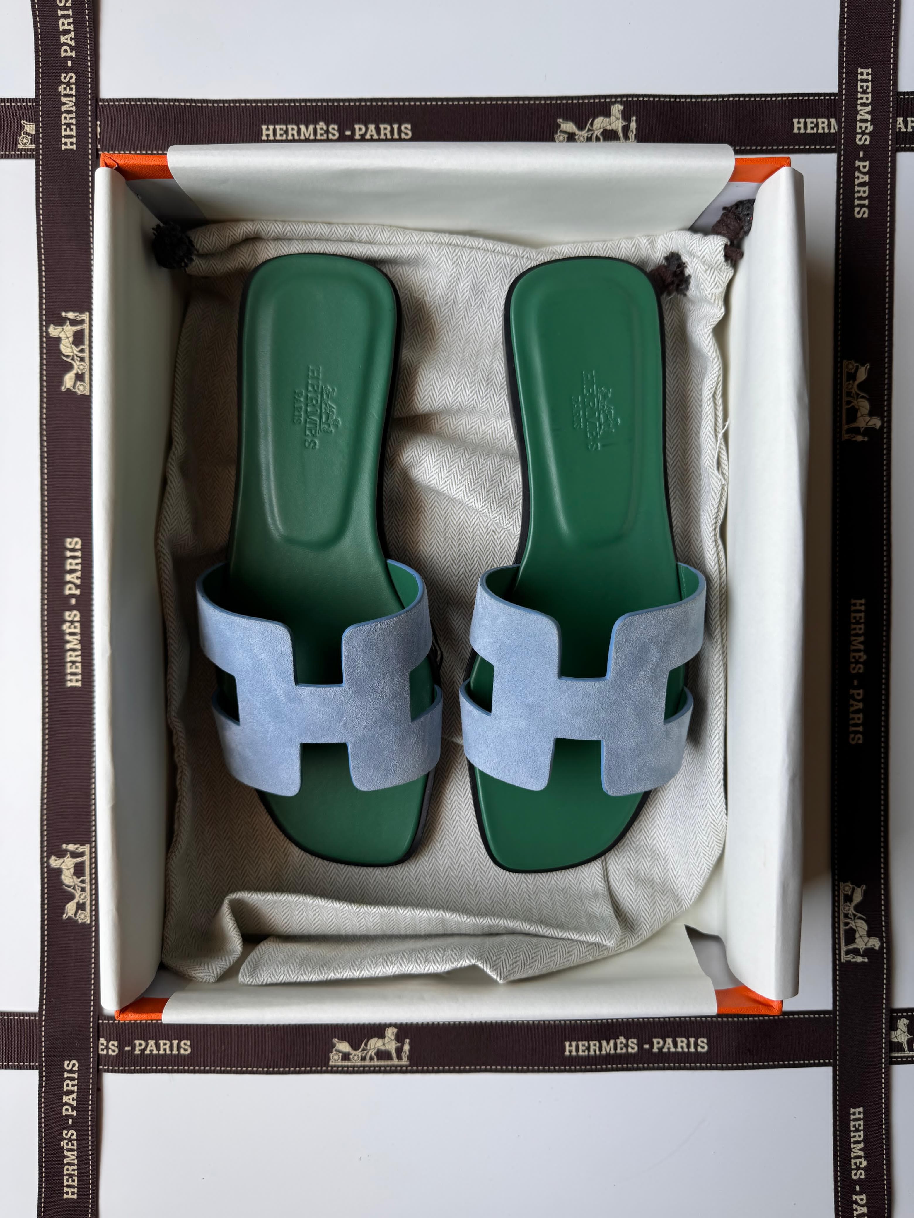Hermès Oran Sandal Tow-Tone Suede
