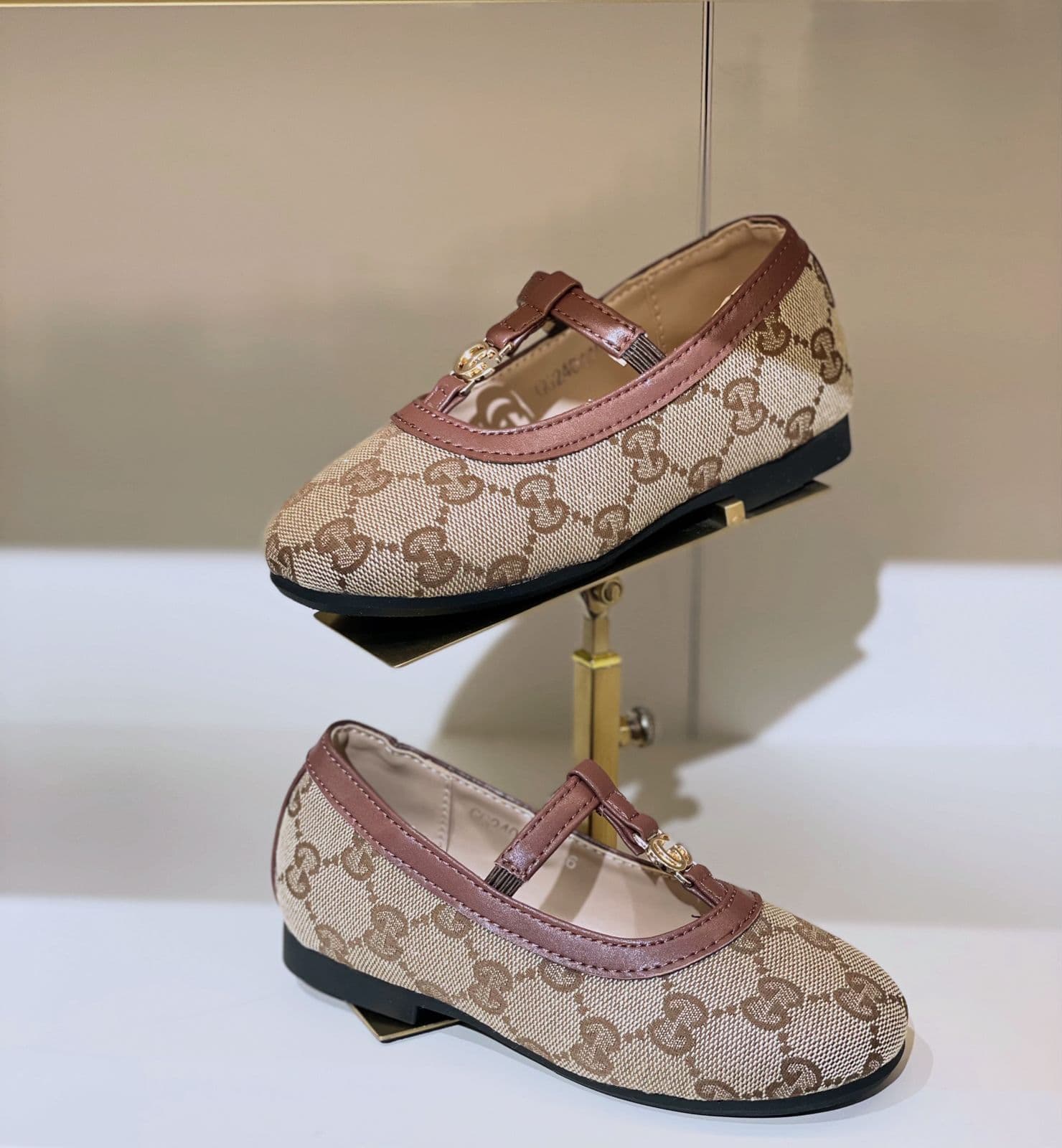 Gucci Kids Canvas Mary Jane Shoes – Iconic GG Pattern