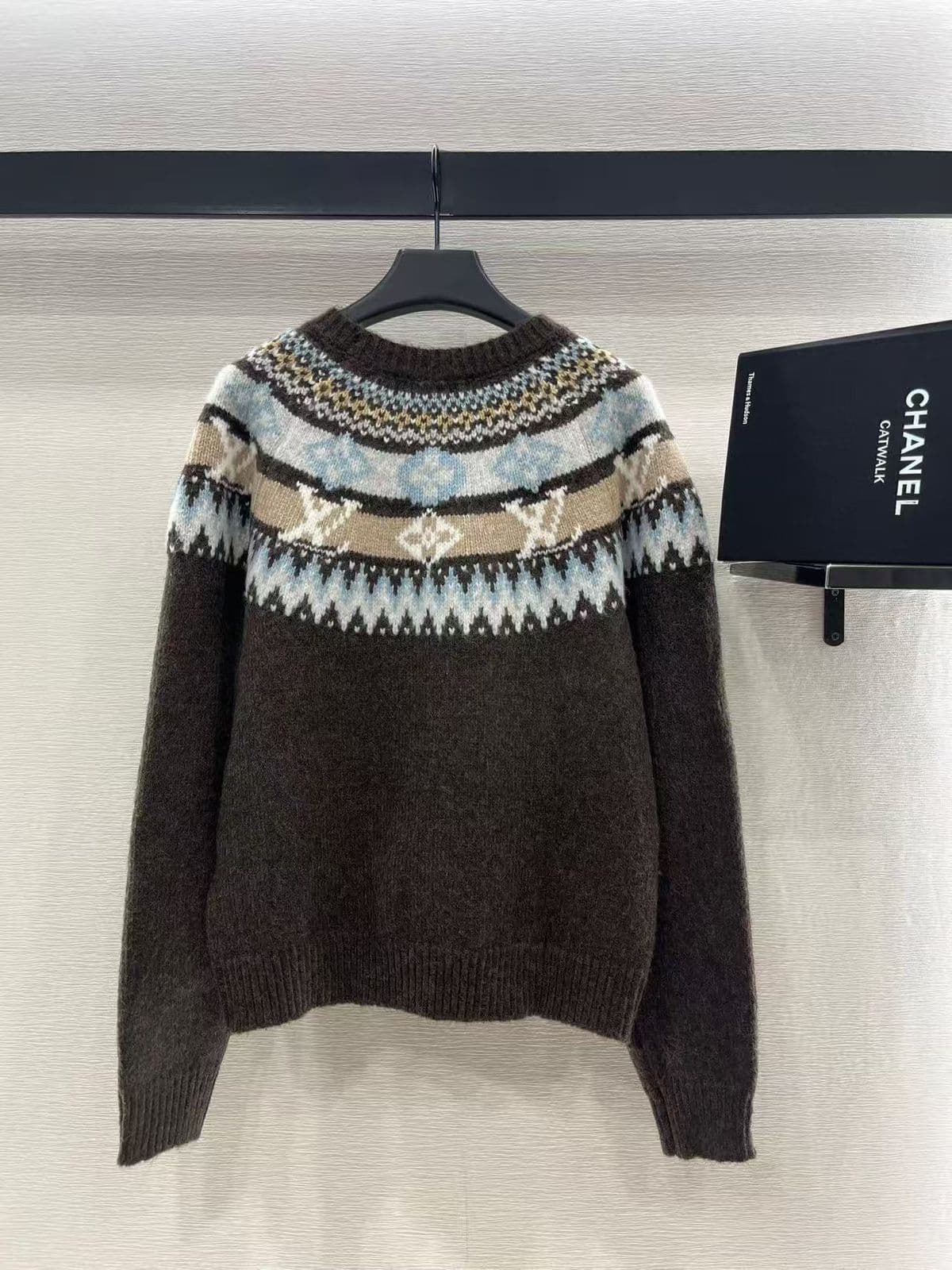 Louis Vuitton Fair Isle Knit Sweater – Brown Multicolor – Winter Luxury