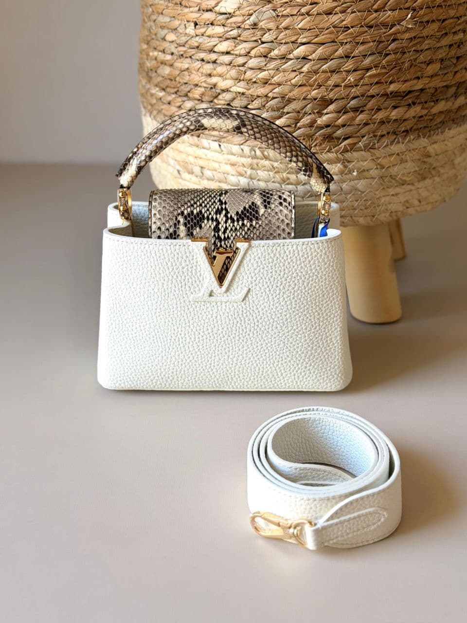 Louis Vuitton Capucines Mini Python Snake Style Bag