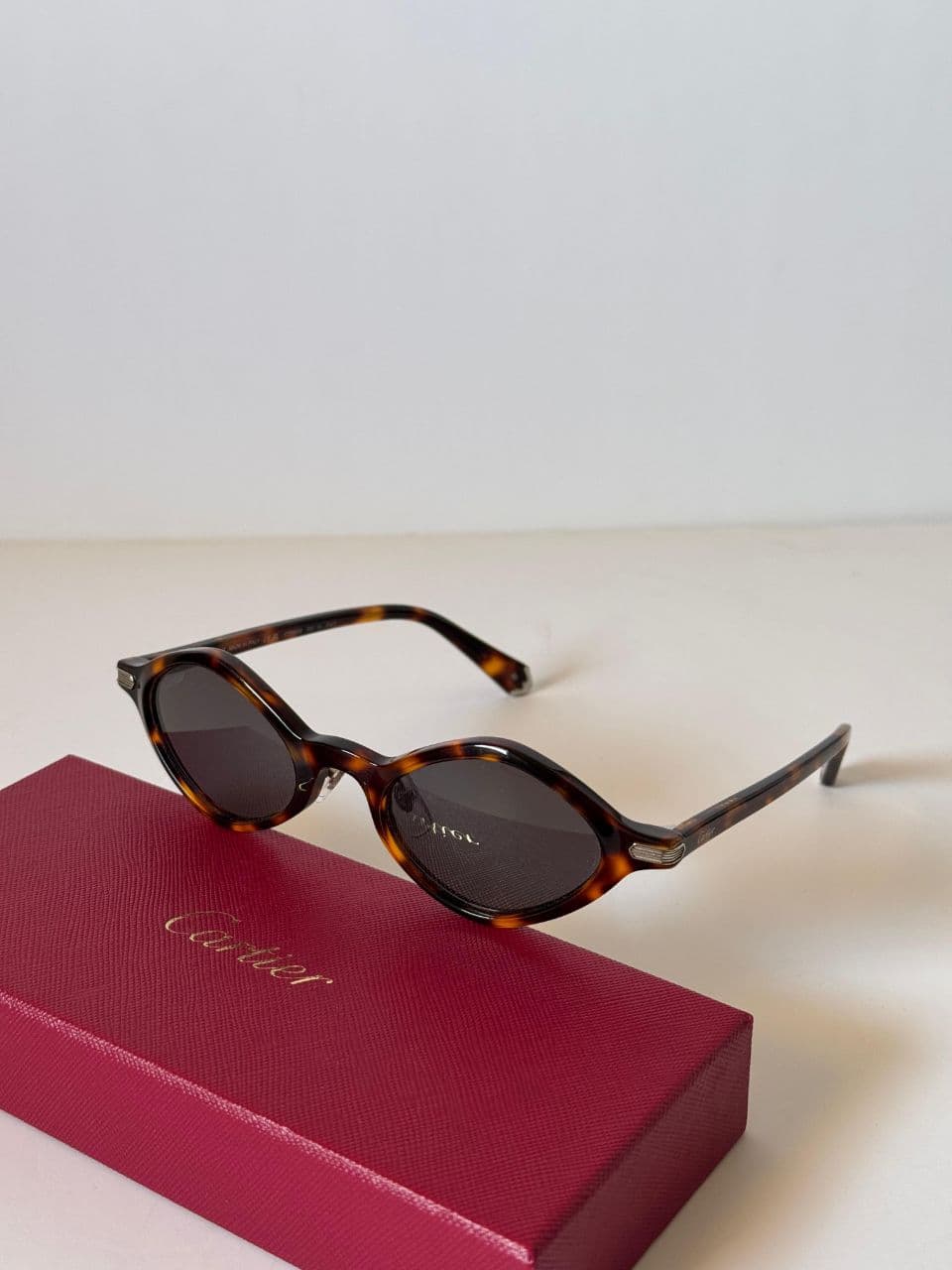 Cartier Oval Acetate Frame Sunglasses with Timeless Design