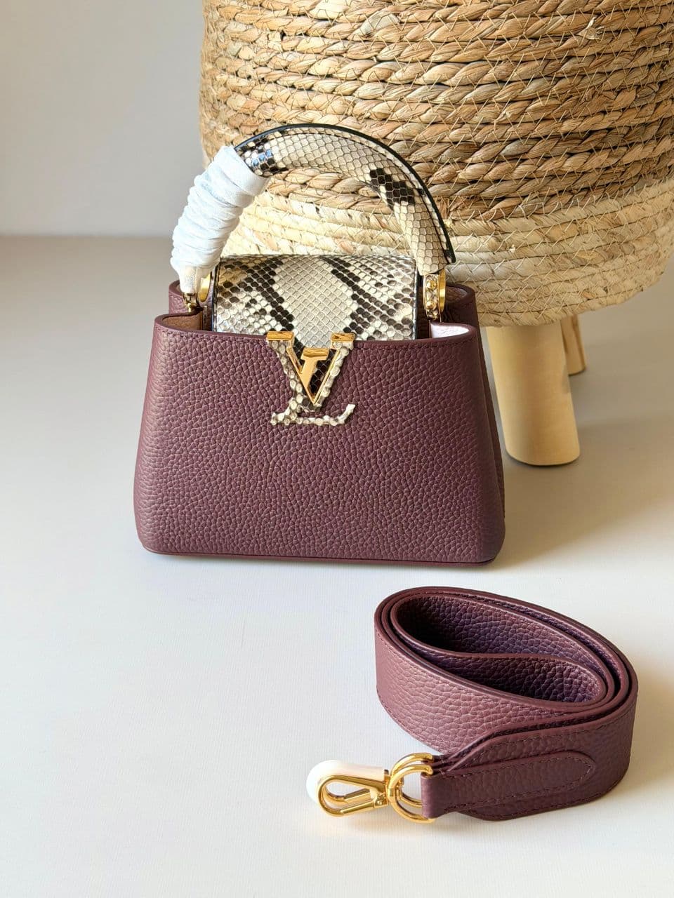 Louis Vuitton Capucines Mini Python Snake Style Bag