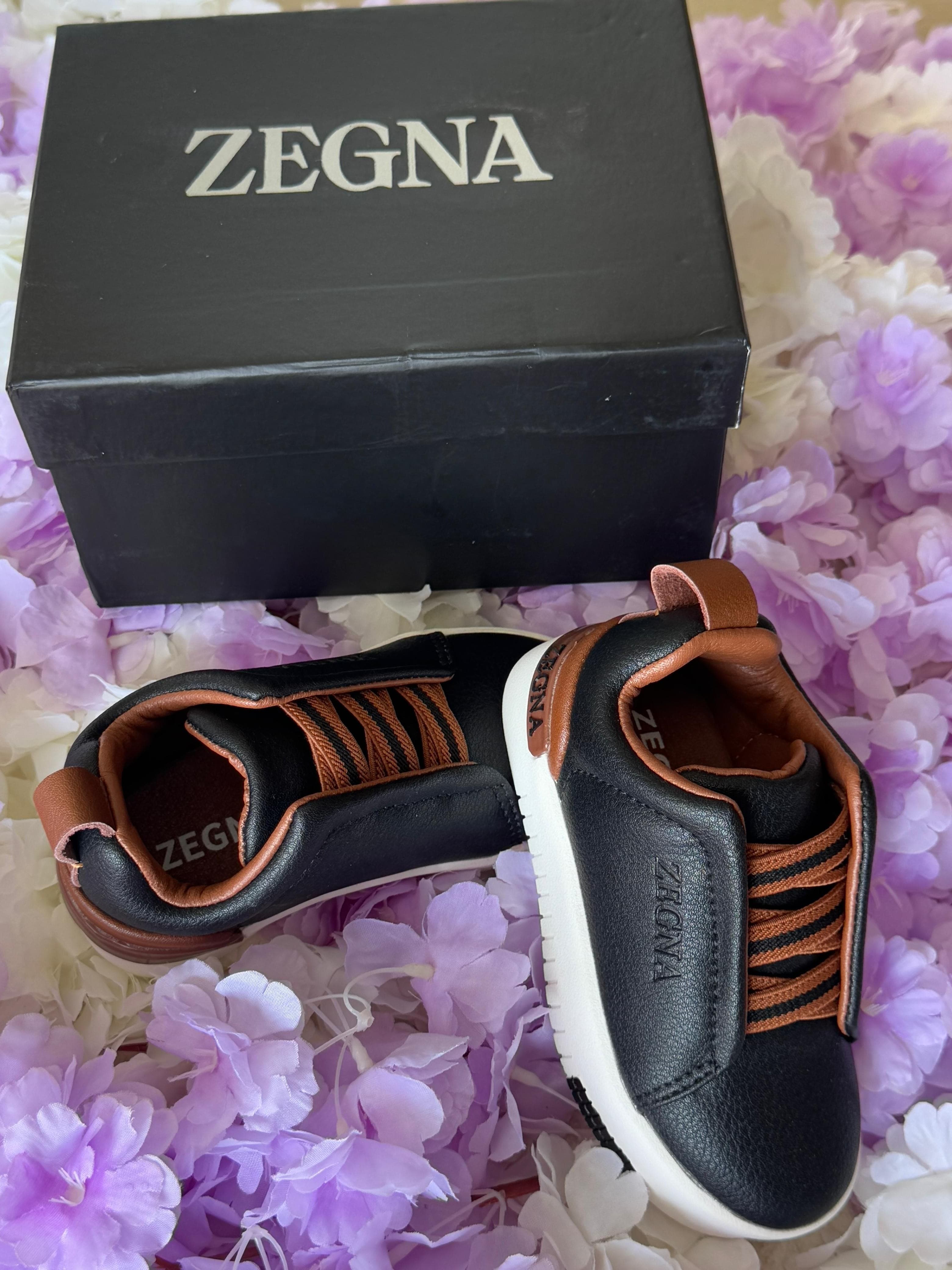 Zegna Kids Leather Sneakers