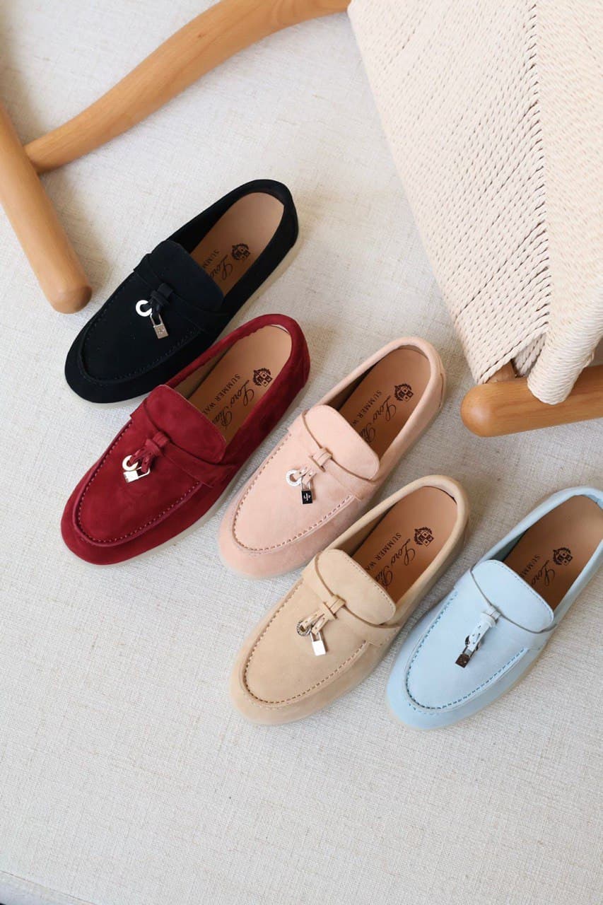 Loro Piana Kids Suede Summer Charms Walk Loafers