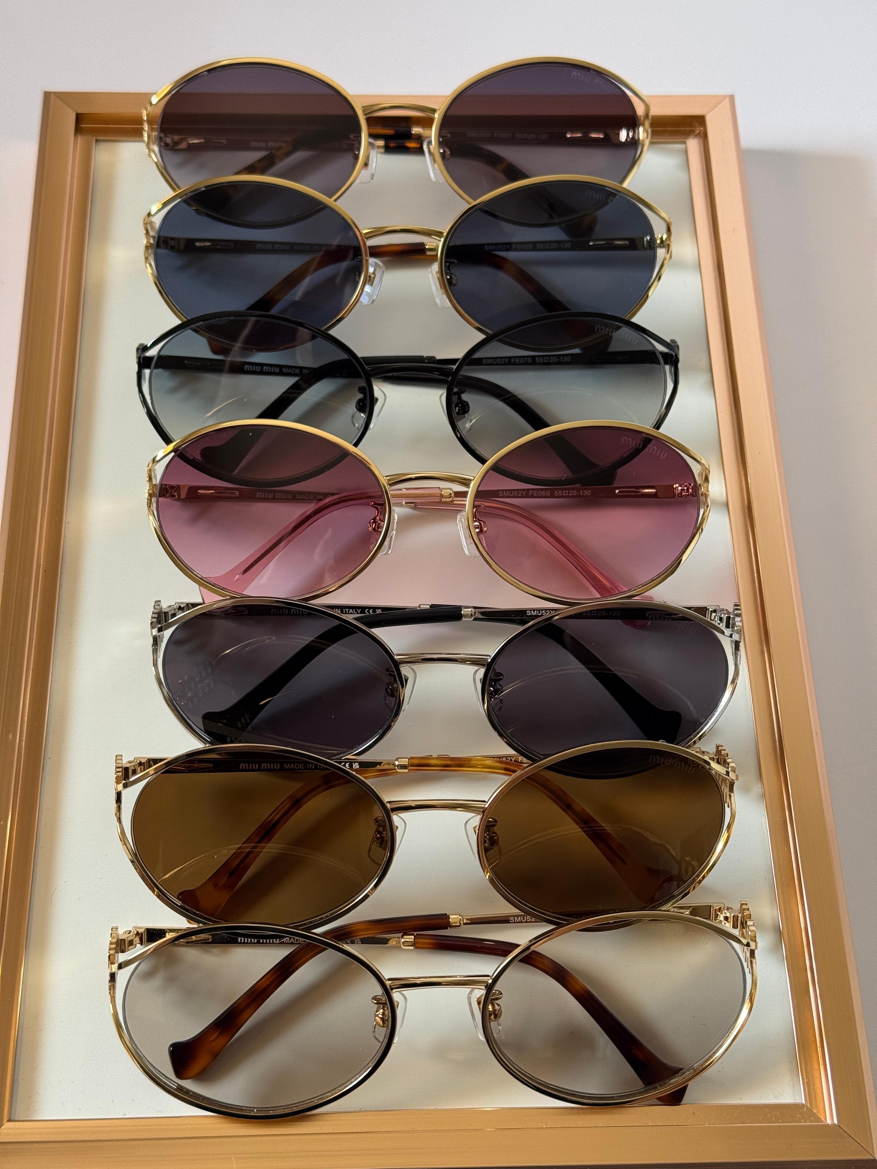 Miu Miu Oval Metal Gradient Sunglasses