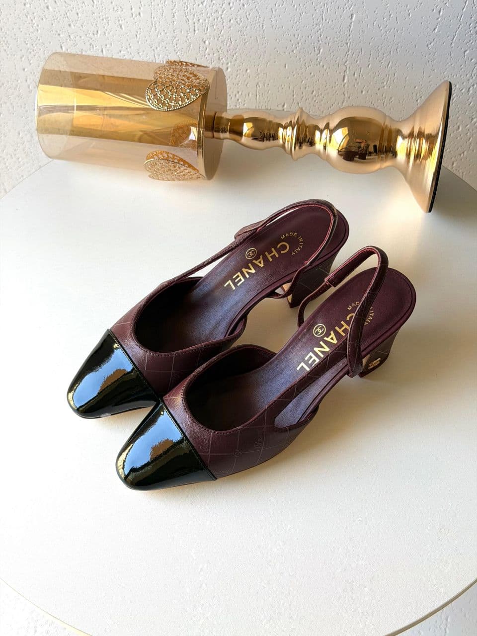 Chanel Patent-Cap Slingback Heels – New Season Collection