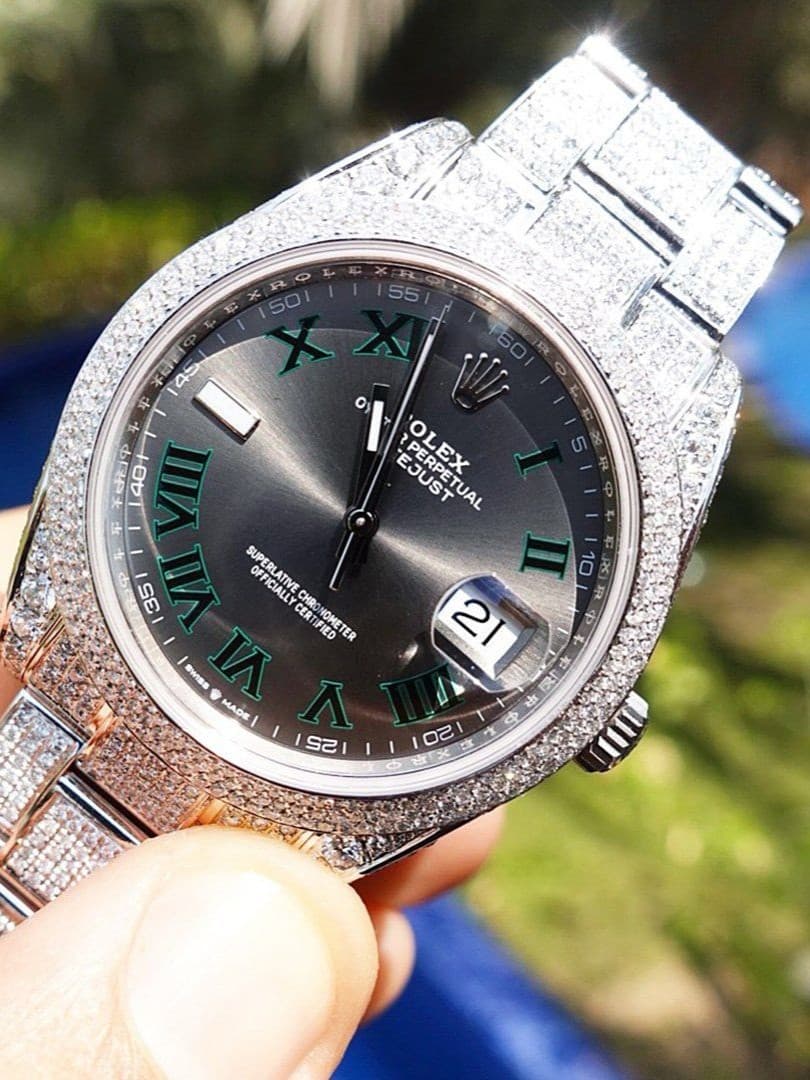 Rolex Datejust Full Diamond Men’s Watch – Luxury Custom Edition