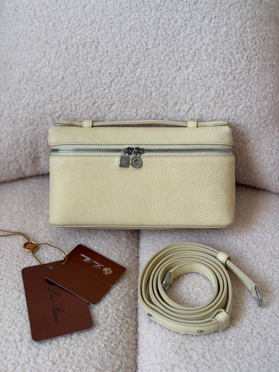 Loro Piana Extra Pocket L19 Pouch Bag in Grained Calfskin
