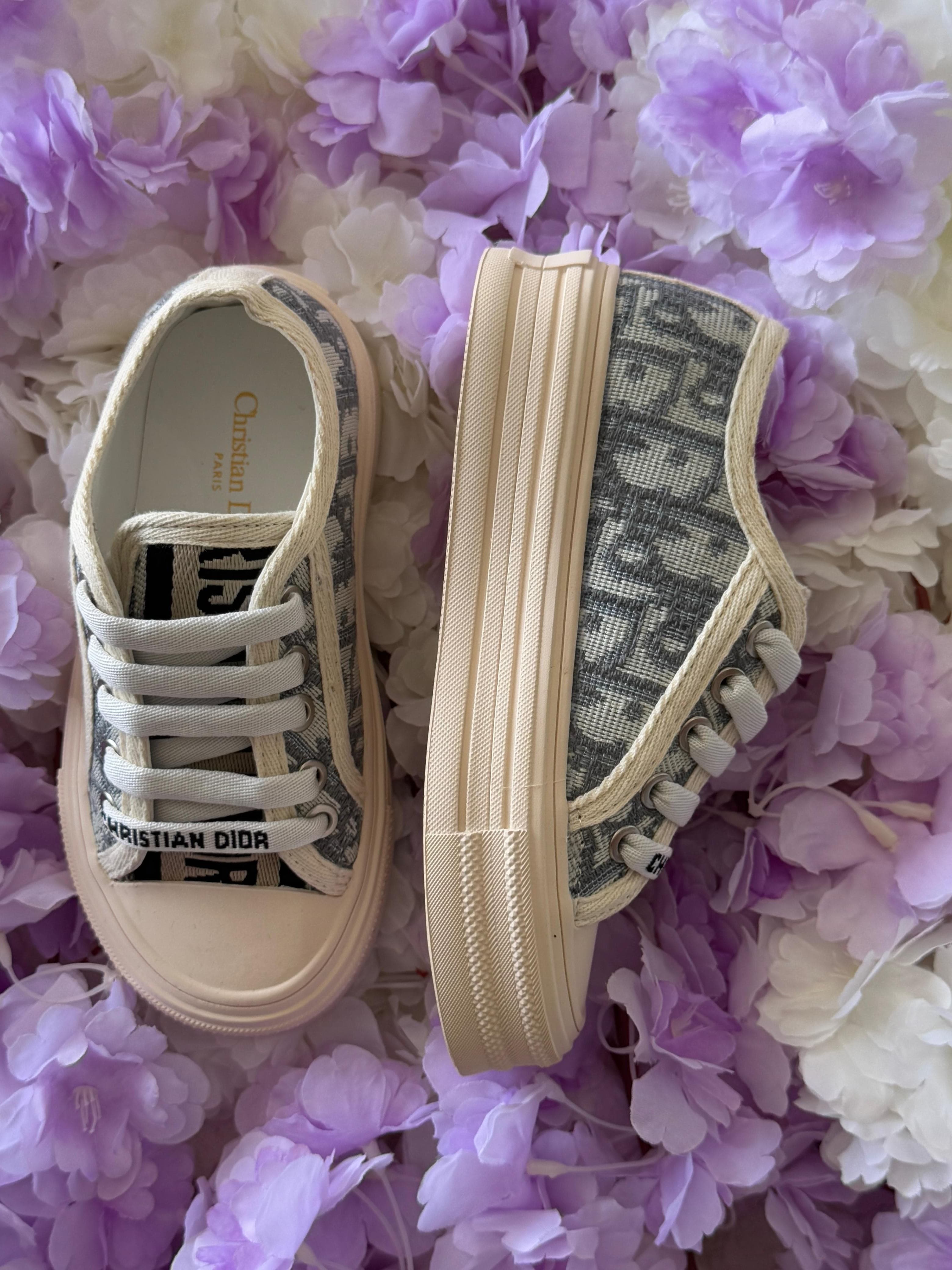 Christian Dior Kids Oblique Canvas Sneakers