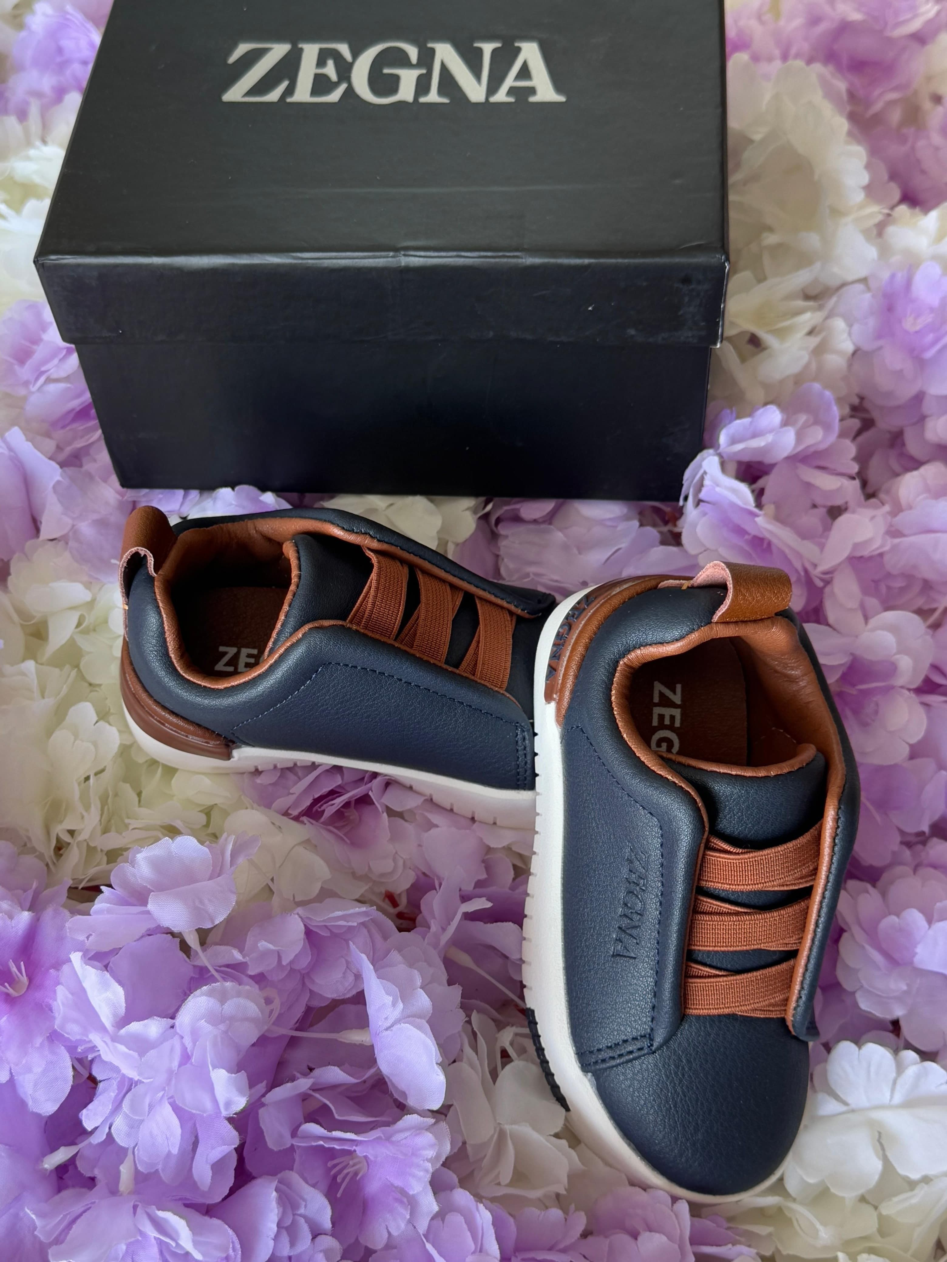 Zegna Kids Leather Sneakers