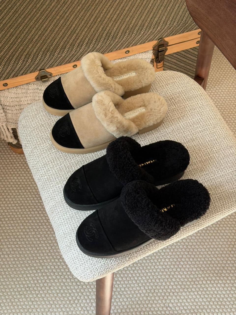 Chanel Women’s Winter Slippers – Cozy Fur Edition