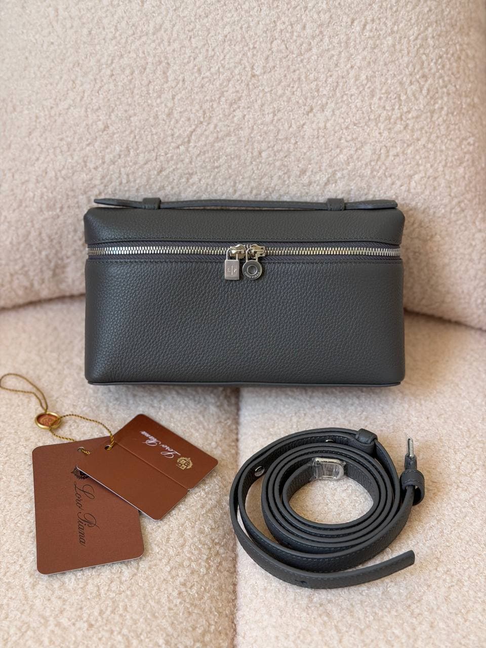Loro Piana Extra Pocket L19 Pouch Bag in Grained Calfskin
